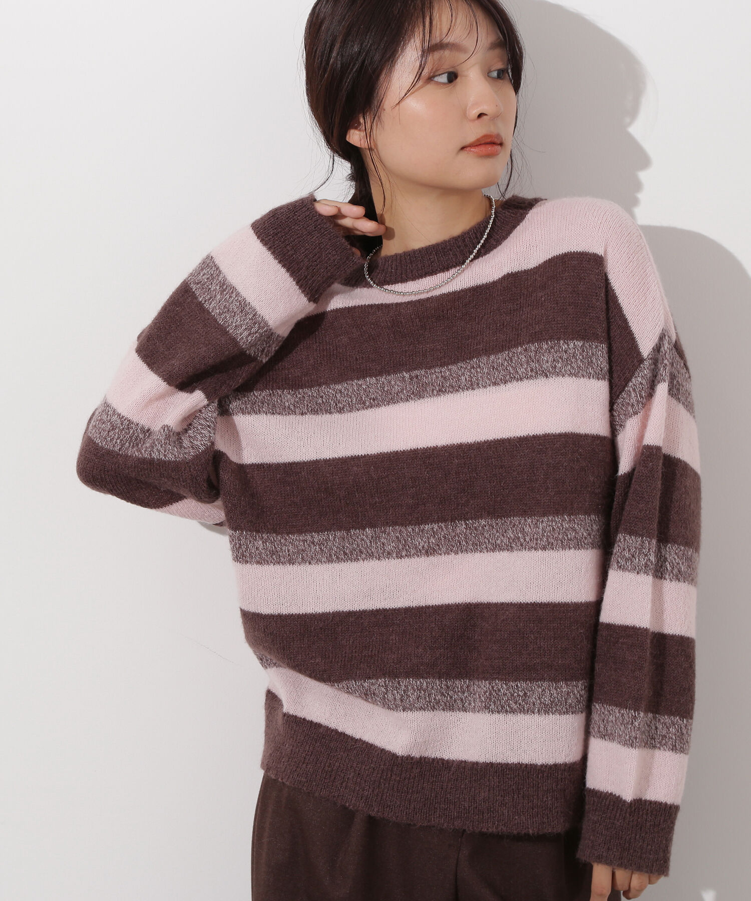  「ヘアリーボーダーニット」|ニット・セーター|