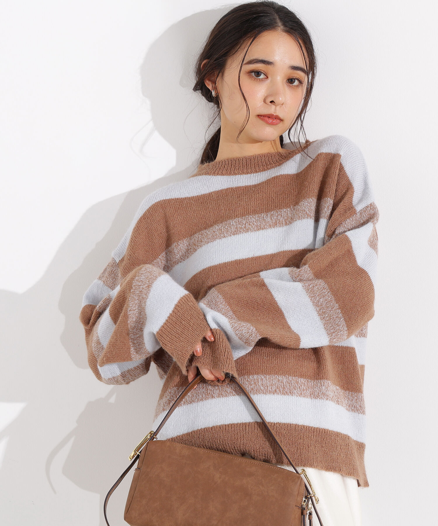  「ヘアリーボーダーニット」|ニット・セーター|ブルーベース2