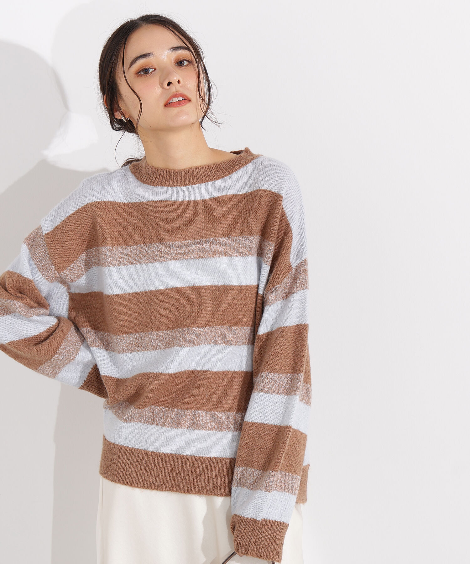  「ヘアリーボーダーニット」|ニット・セーター|