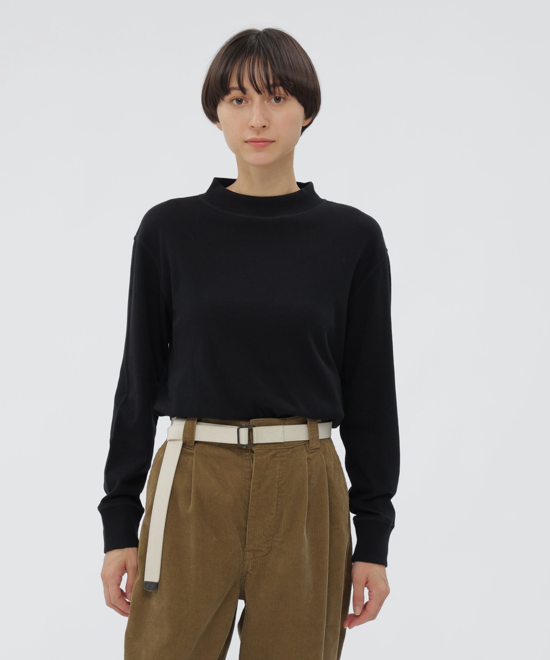 MHL.「WOOL COTTON LIGHT JERSEY TOP」|Tシャツ・カットソー|BLACK