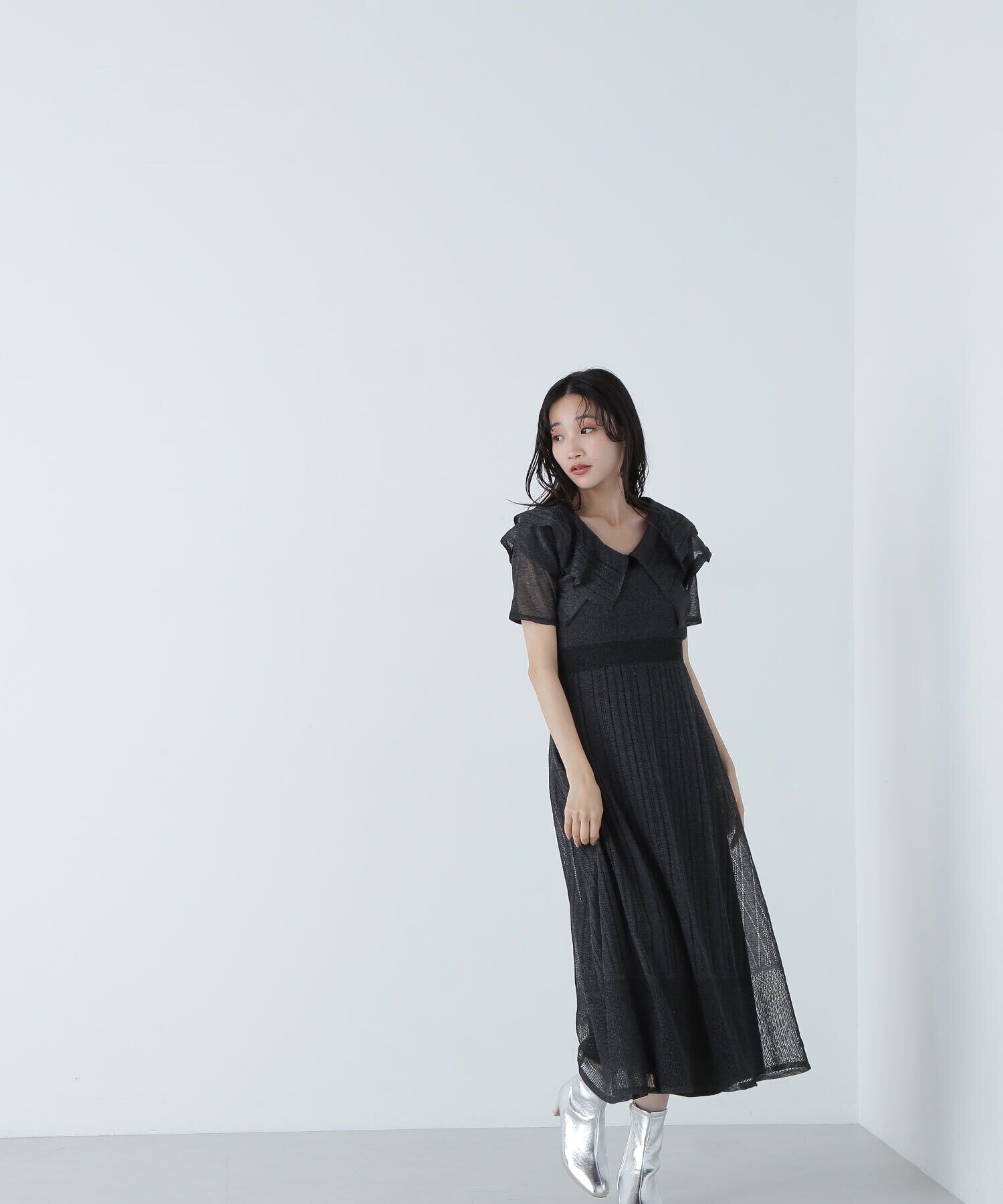  「ラッフルシアーニットワンピース」|ワンピース|