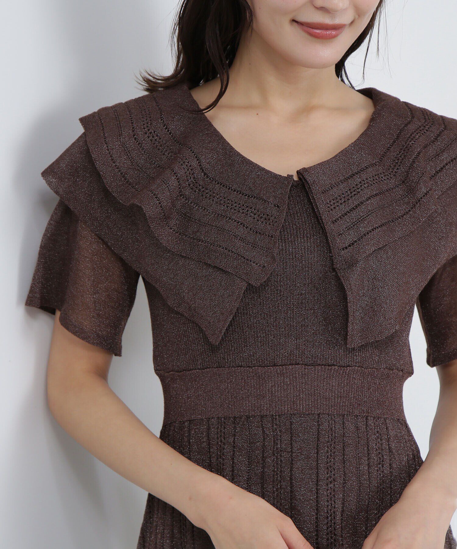  「ラッフルシアーニットワンピース」|ワンピース|