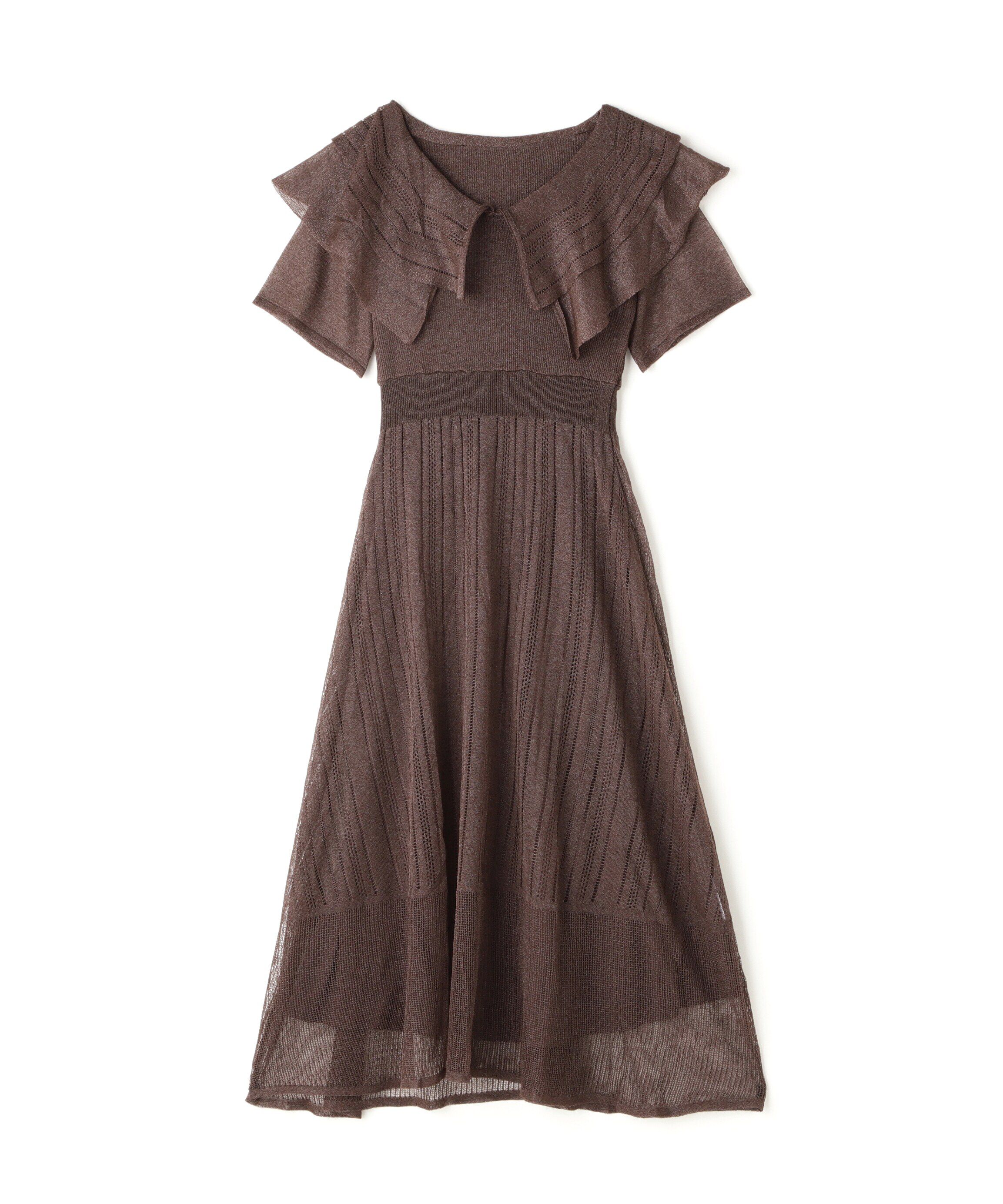  「ラッフルシアーニットワンピース」|ワンピース|