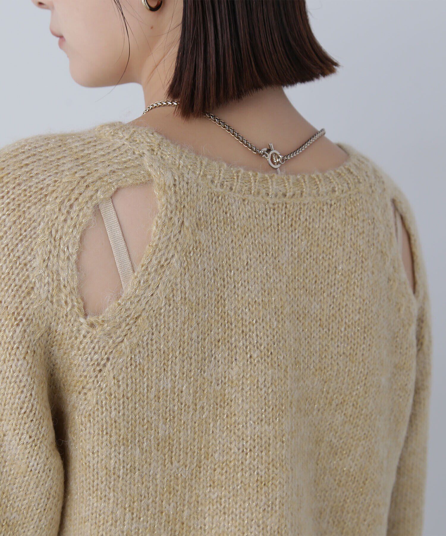  「クロップドラメトップス＆ニットキャミワンピース」|ワンピース|