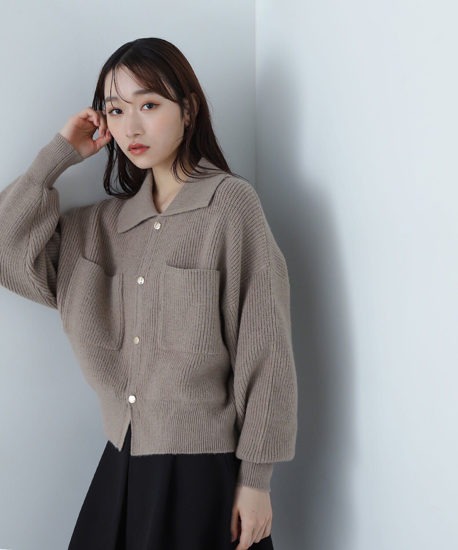  「襟付ニットジャケット」|ニット・セーター|