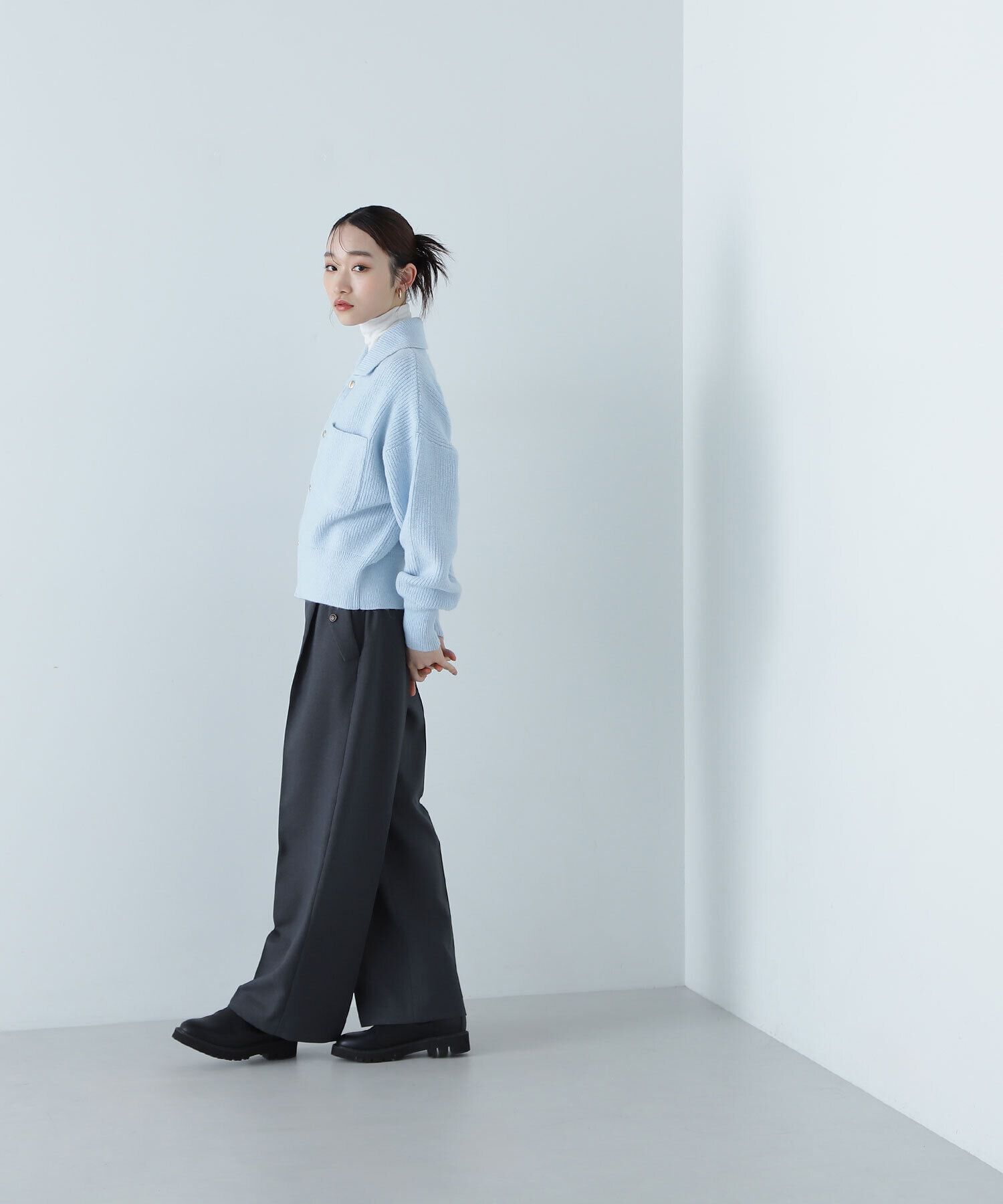  「襟付ニットジャケット」|ニット・セーター|