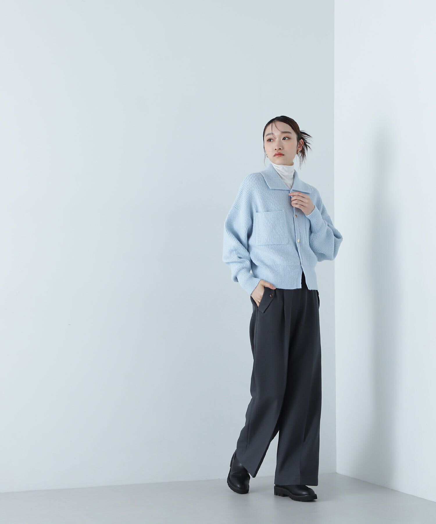  「襟付ニットジャケット」|ニット・セーター|