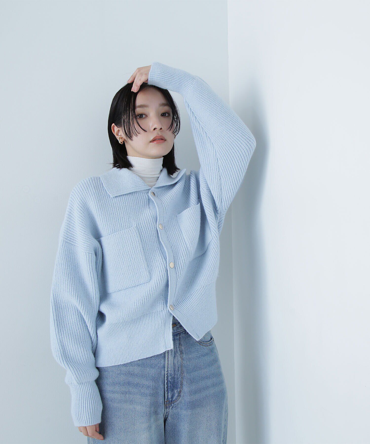  「襟付ニットジャケット」|ニット・セーター|