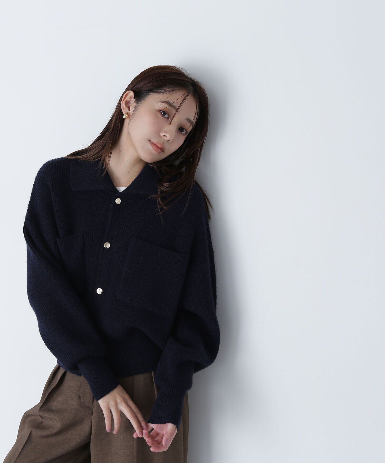 「襟付ニットジャケット」|ニット・セーター|