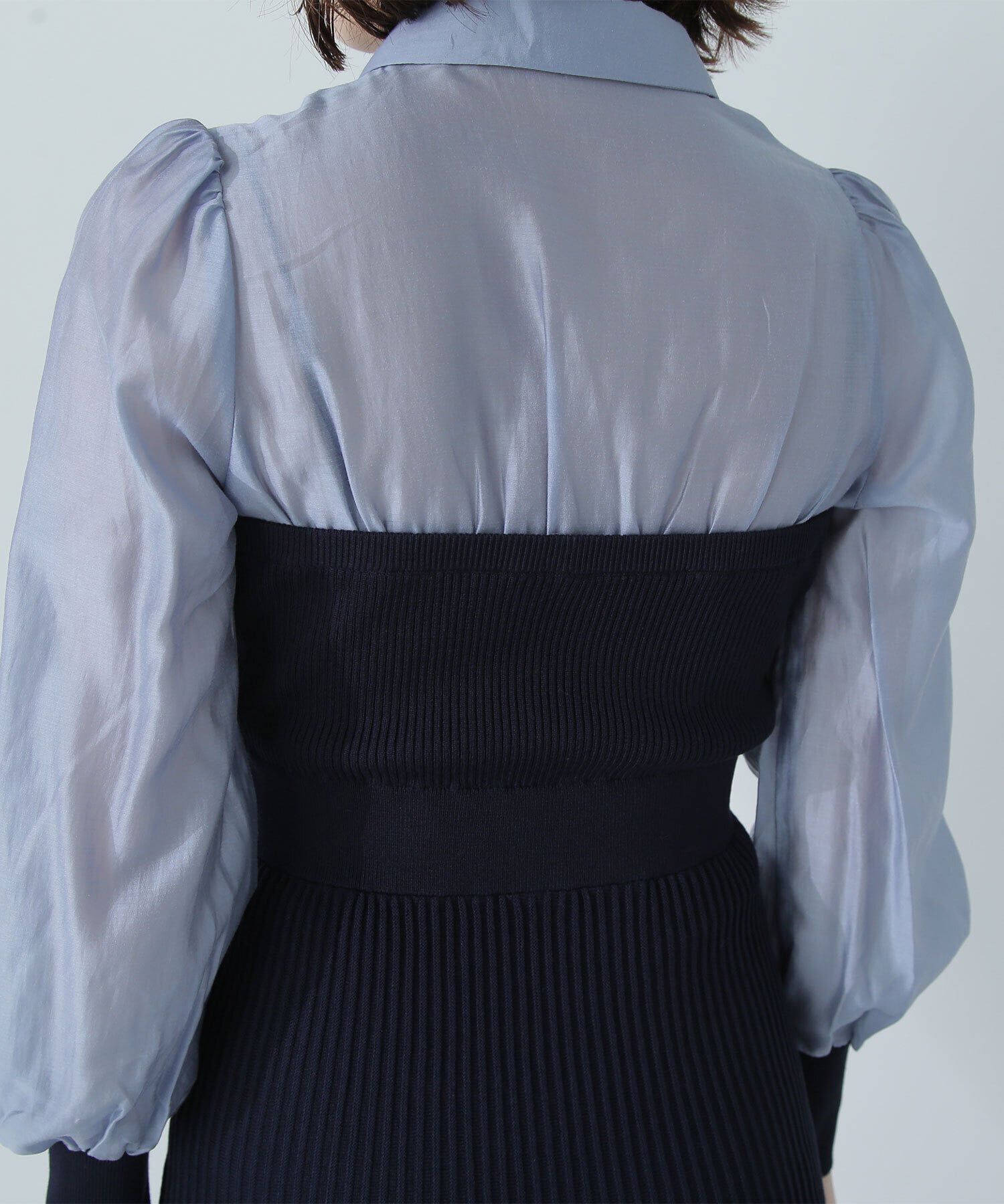  「オープンカラーニットビスチェワンピース」|ワンピース|