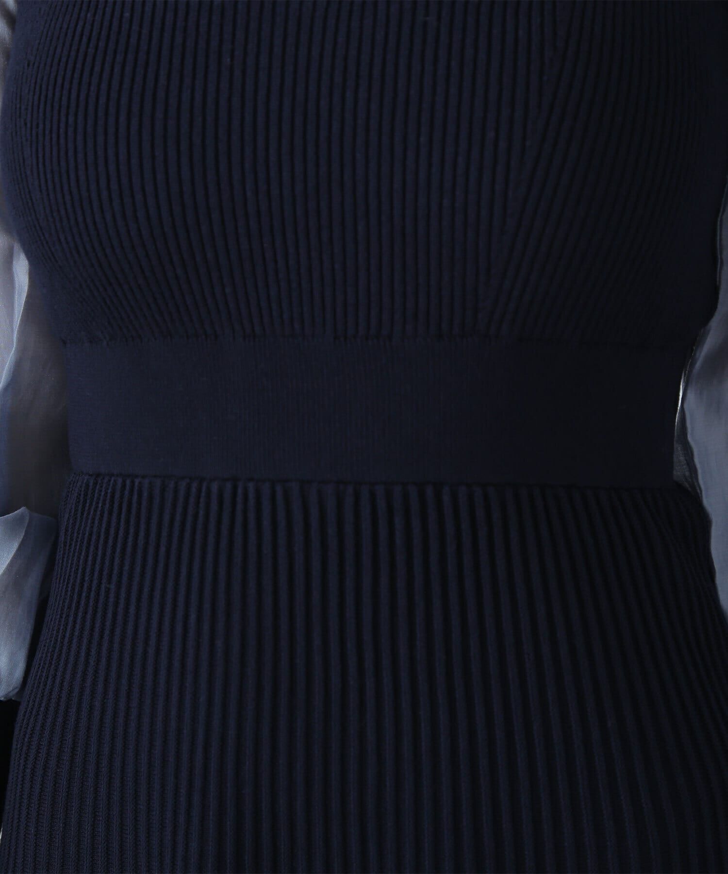  「オープンカラーニットビスチェワンピース」|ワンピース|