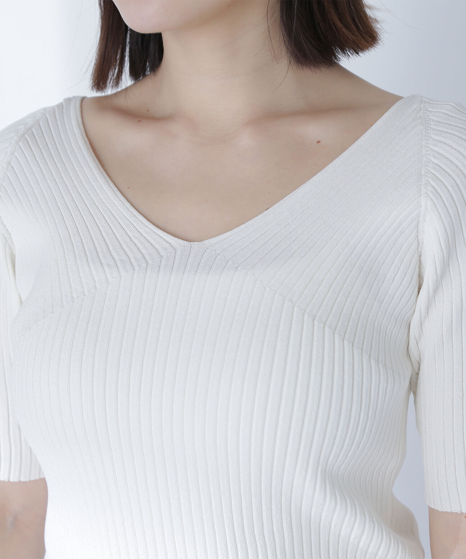 「Vネックワイドリブニット」|ニット・セーター|