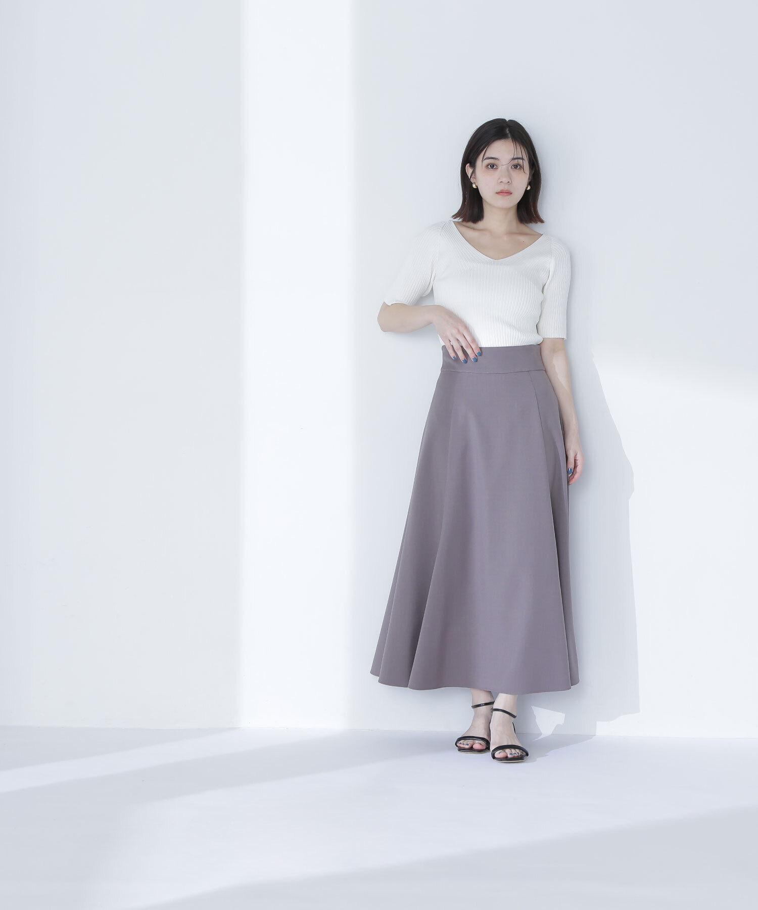  「Vネックワイドリブニット」|ニット・セーター|