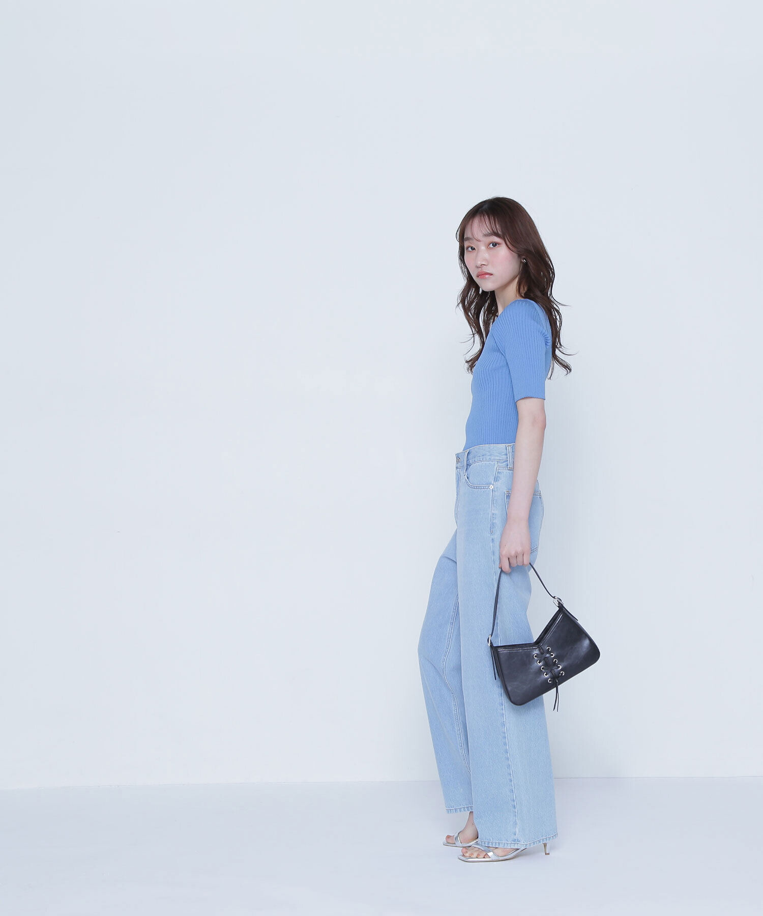  「Vネックワイドリブニット」|ニット・セーター|