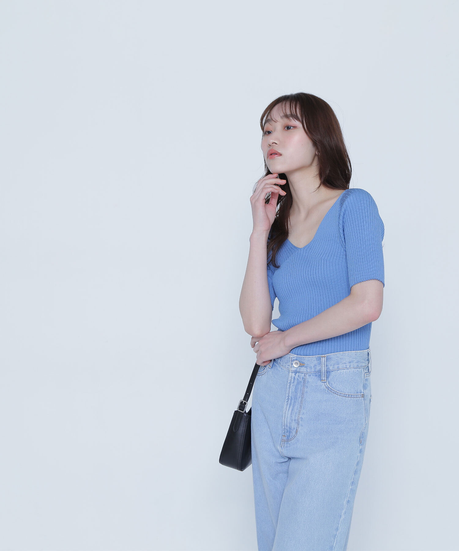  「Vネックワイドリブニット」|ニット・セーター|