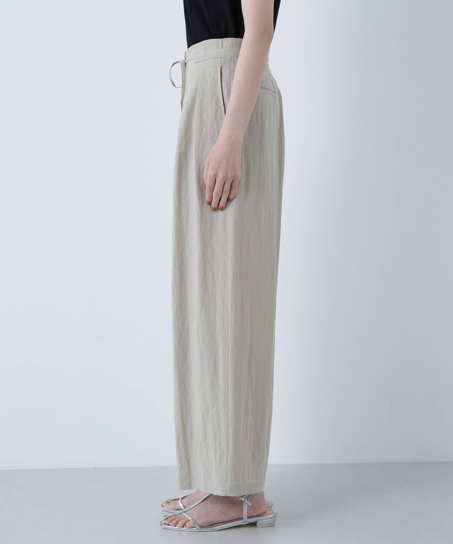  「リボンベルトリラクシータックパンツ　　」|その他|