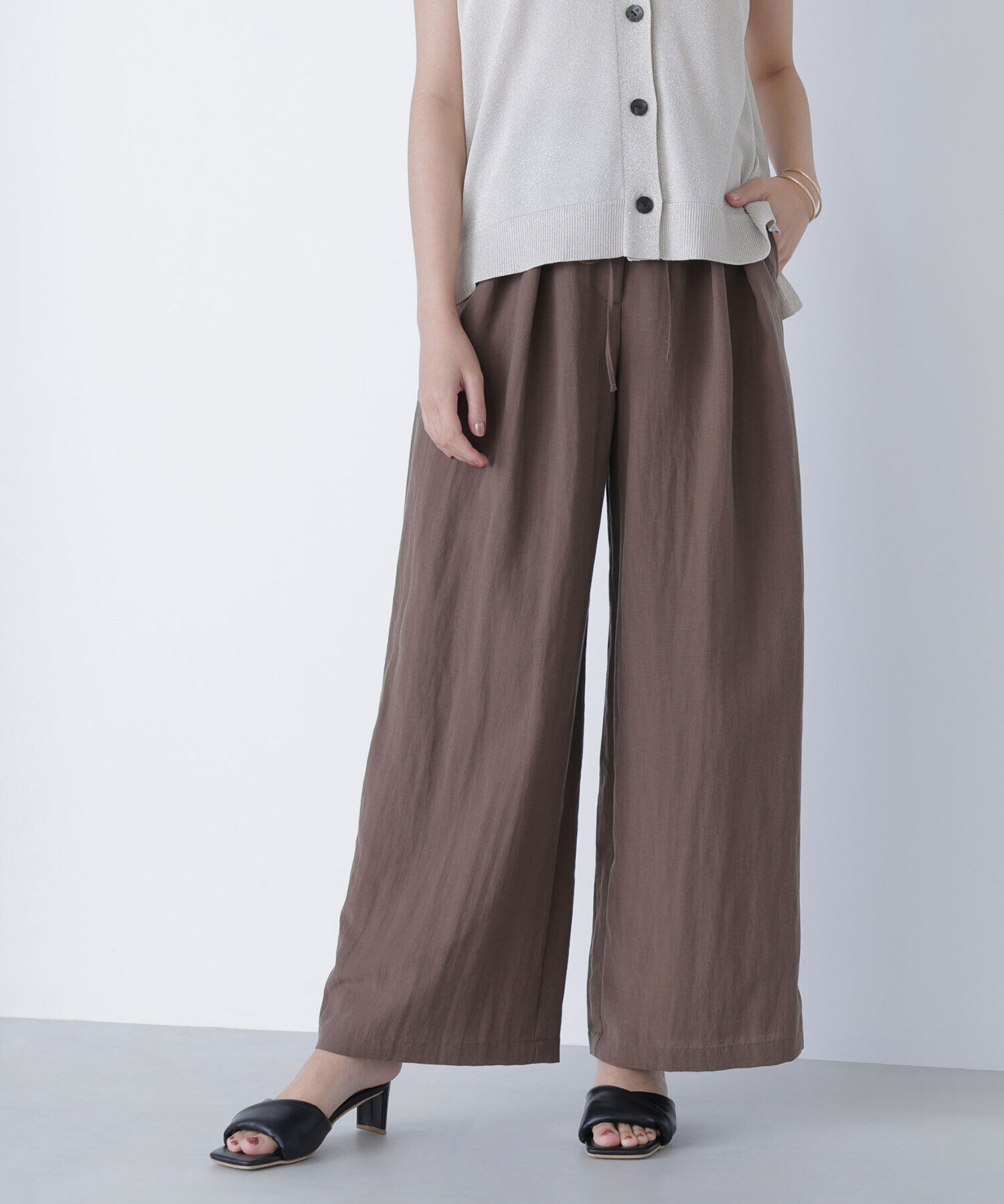  「リボンベルトリラクシータックパンツ　　」|その他|