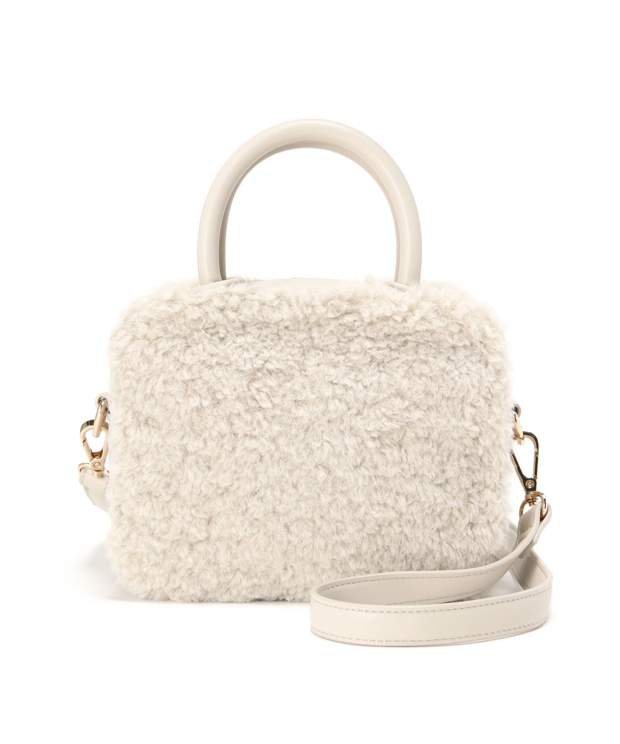  「カーリーフェイクファーボクシーショルダーバッグ」|ショルダー・メッセンジャー|