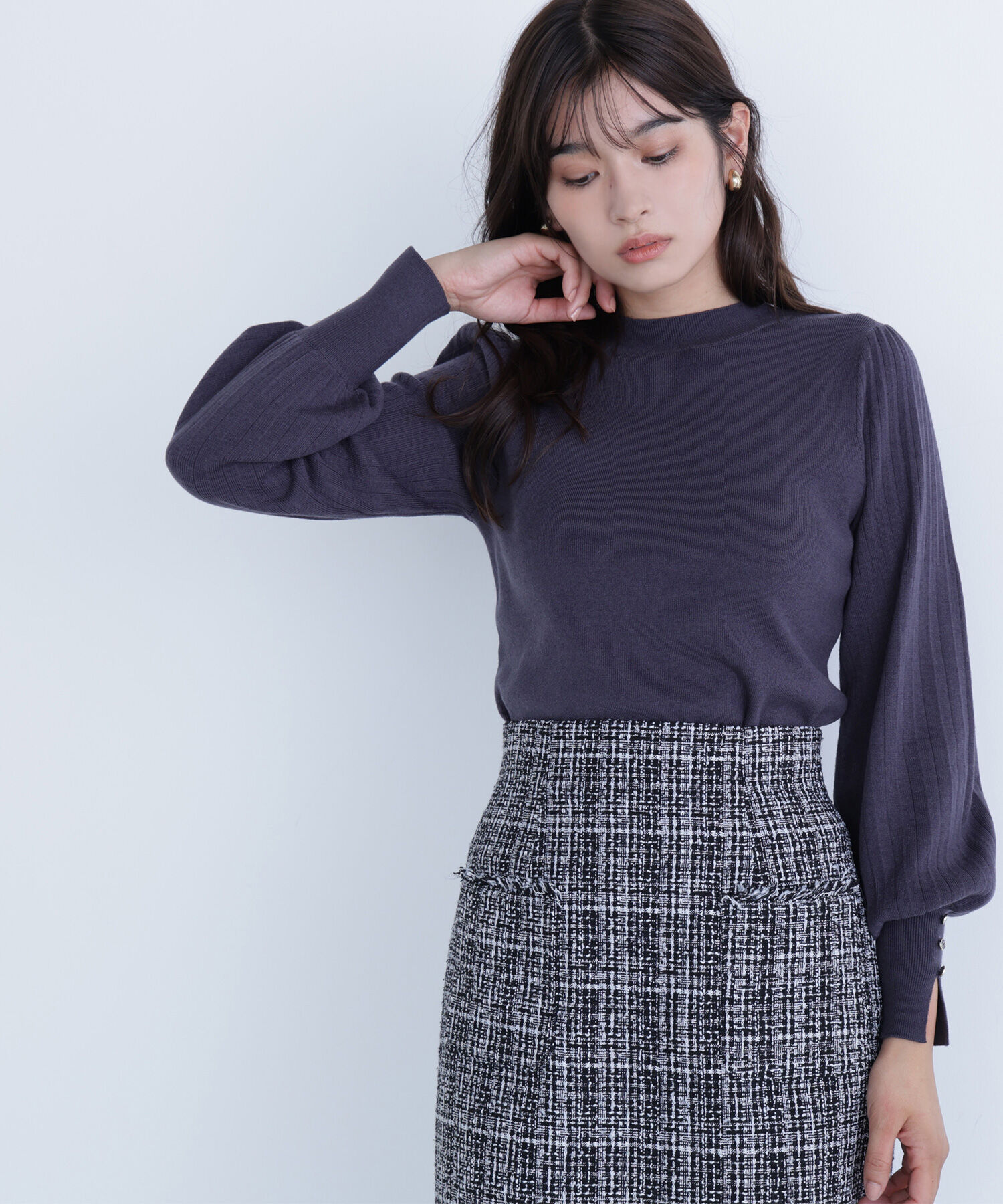  「プリーツスリーブニット」|ニット・セーター|