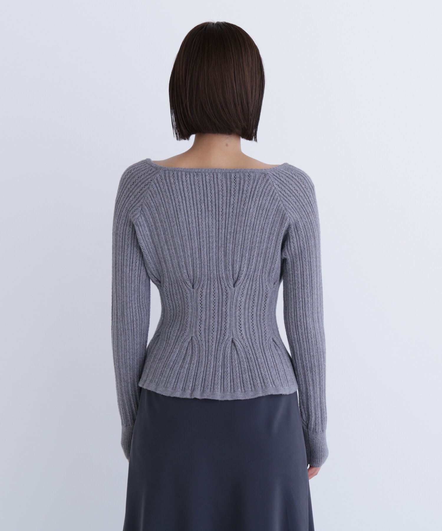  「柄編みペプラムニットカーディガン」|ニット・セーター|