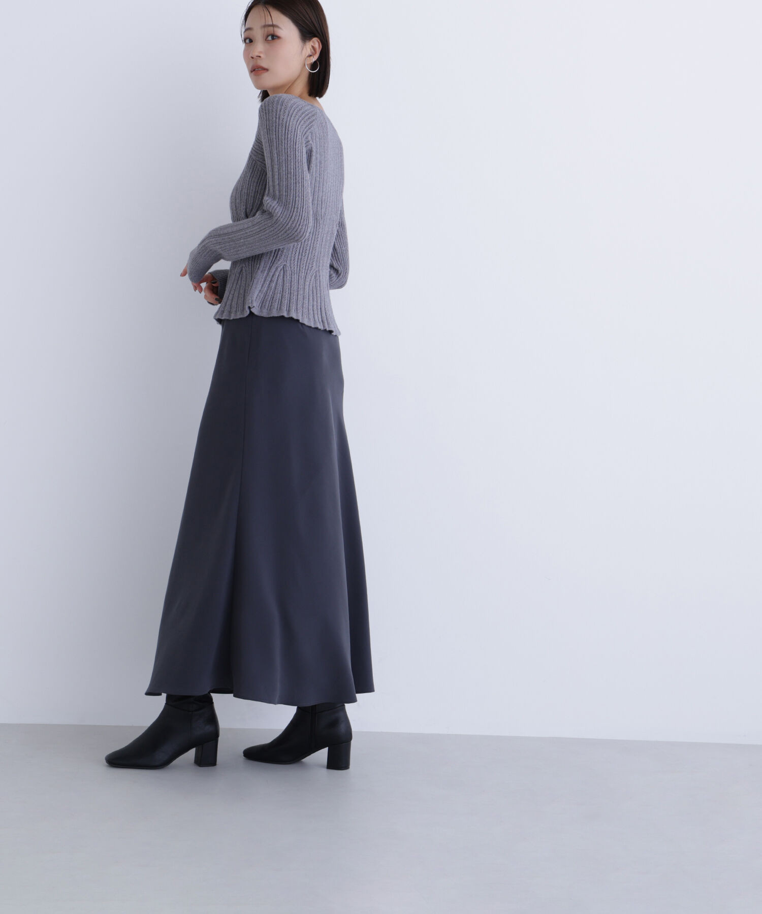  「柄編みペプラムニットカーディガン」|ニット・セーター|