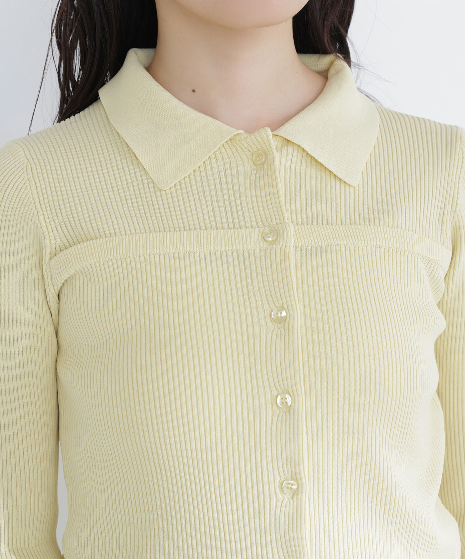  「ヨーク切替ポロニット」|ニット・セーター|