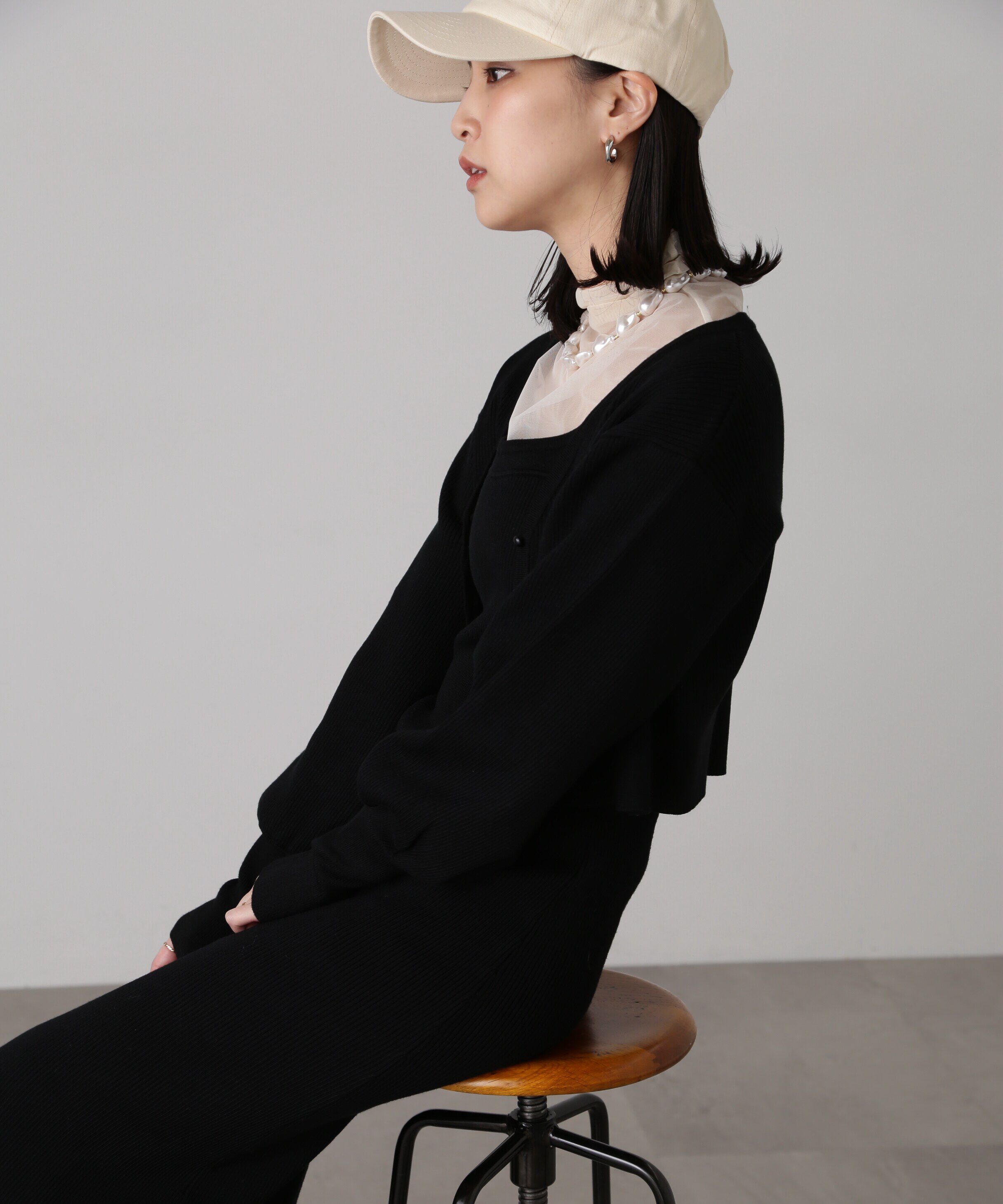  「［セットアップ対応］リブニットカーディガン」|ニット・セーター|