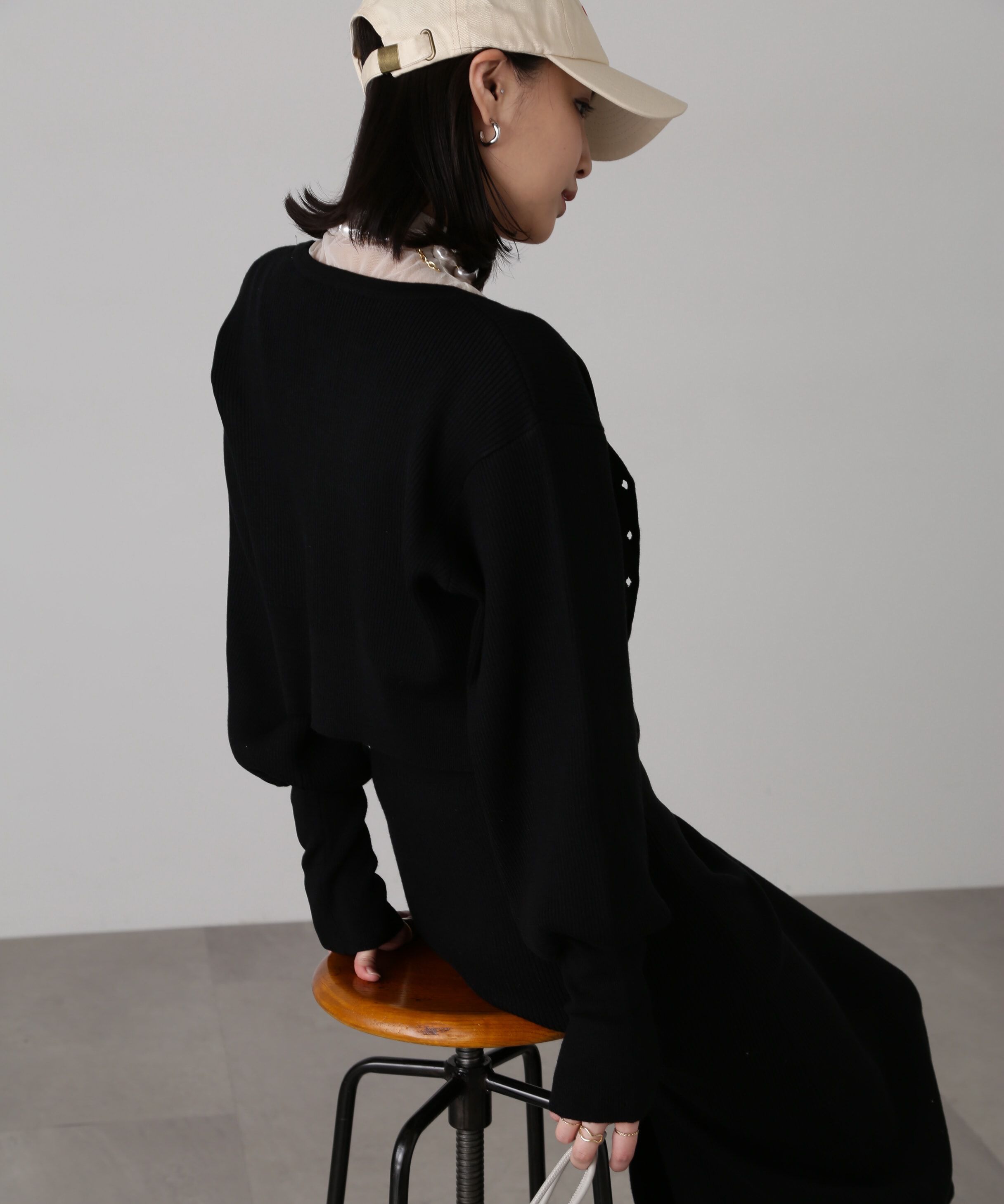  「［セットアップ対応］リブニットカーディガン」|ニット・セーター|