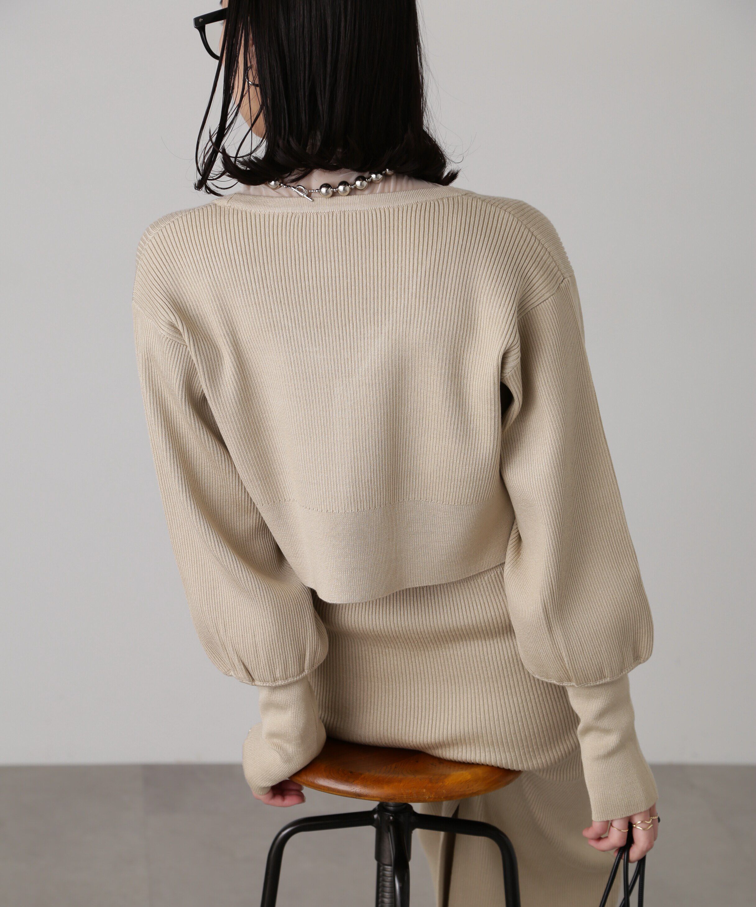  「［セットアップ対応］リブニットカーディガン」|ニット・セーター|