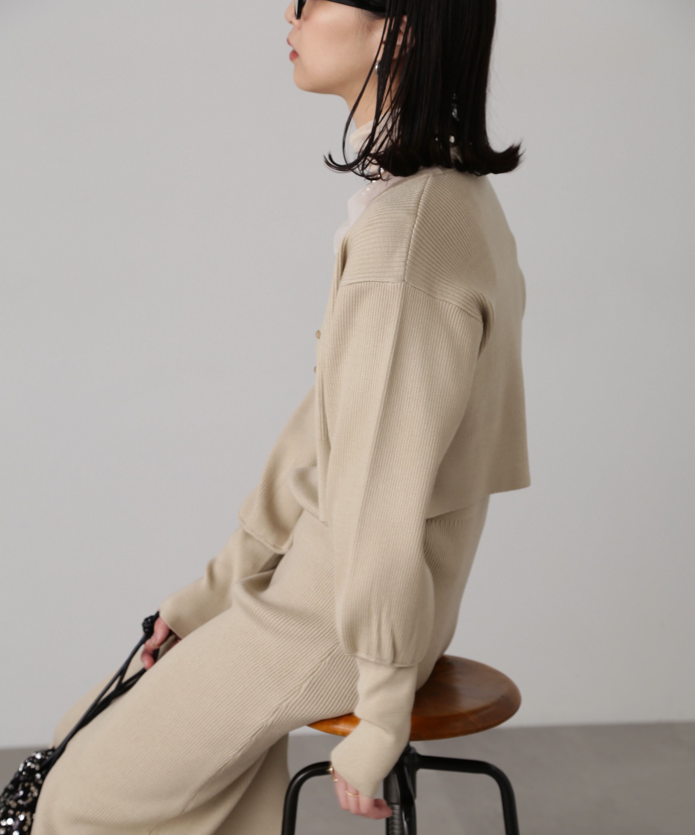  「［セットアップ対応］リブニットカーディガン」|ニット・セーター|