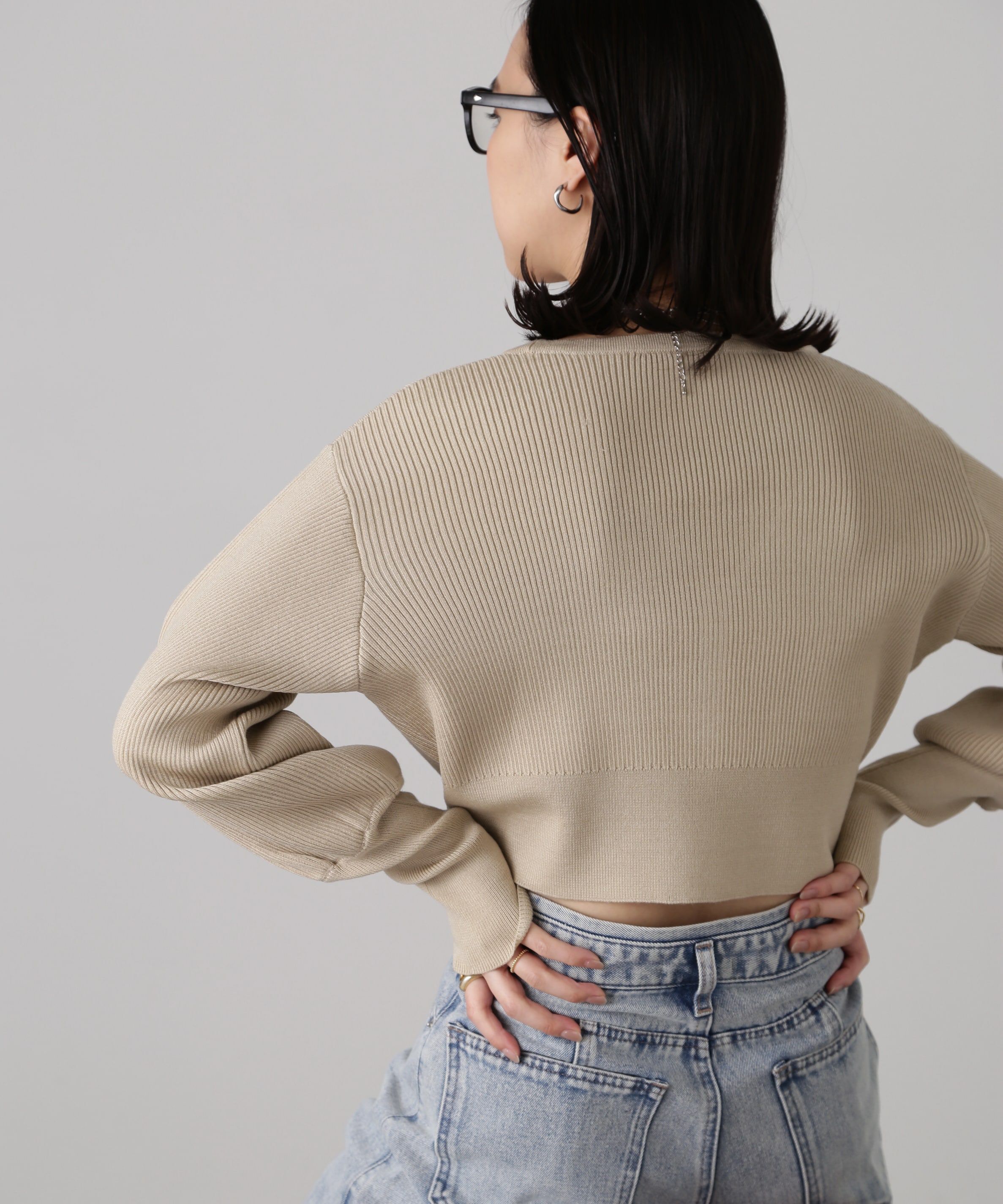  「［セットアップ対応］リブニットカーディガン」|ニット・セーター|