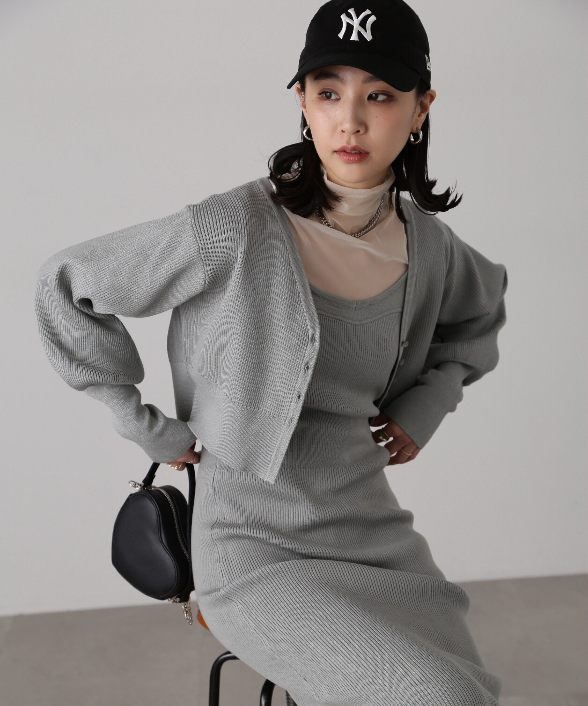  「［セットアップ対応］リブニットカーディガン」|ニット・セーター|