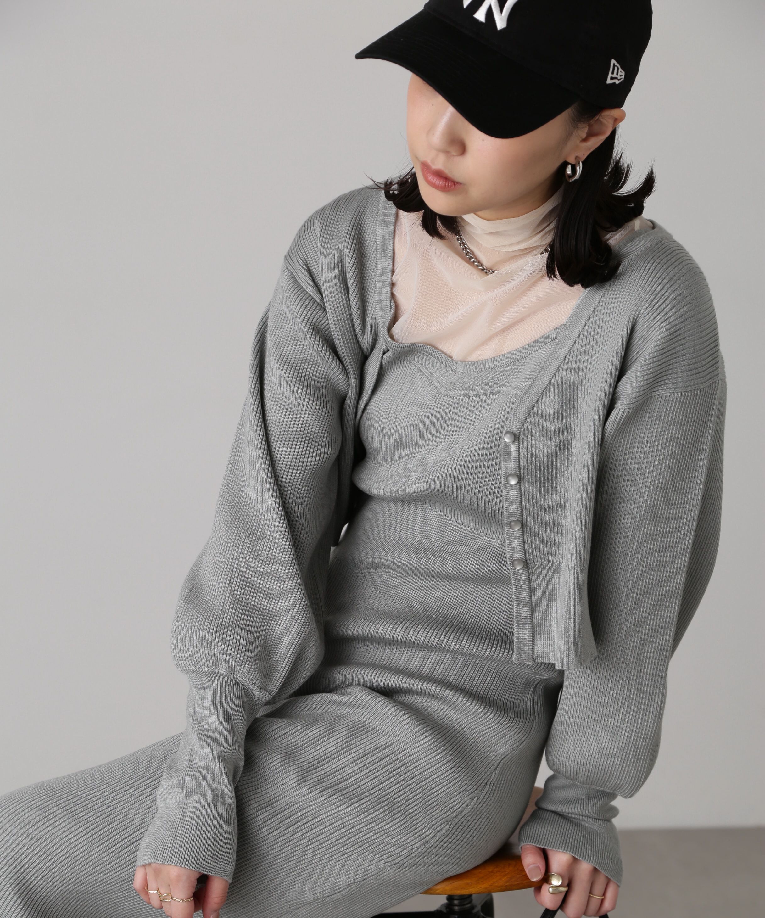  「［セットアップ対応］リブニットカーディガン」|ニット・セーター|