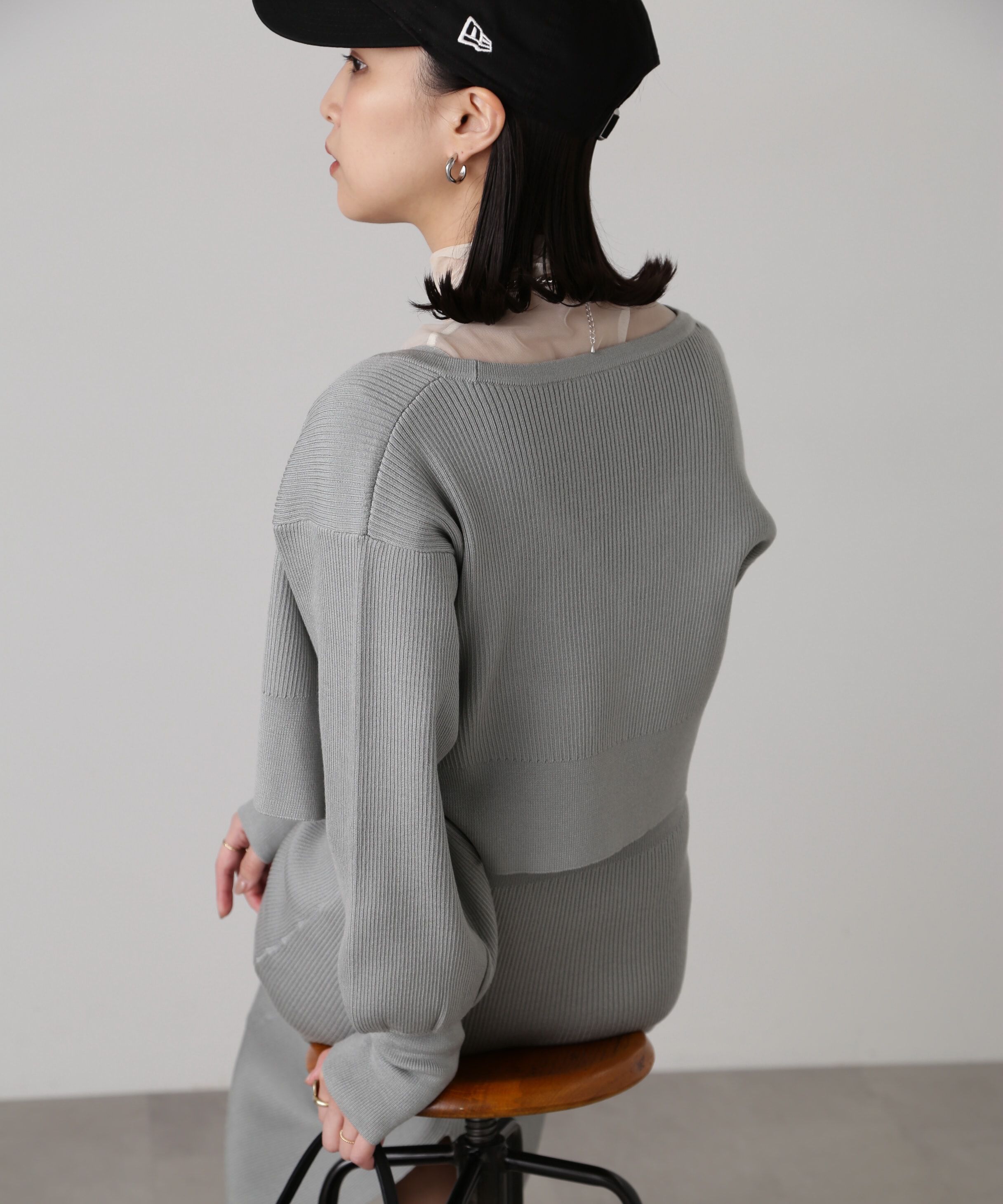  「［セットアップ対応］リブニットカーディガン」|ニット・セーター|