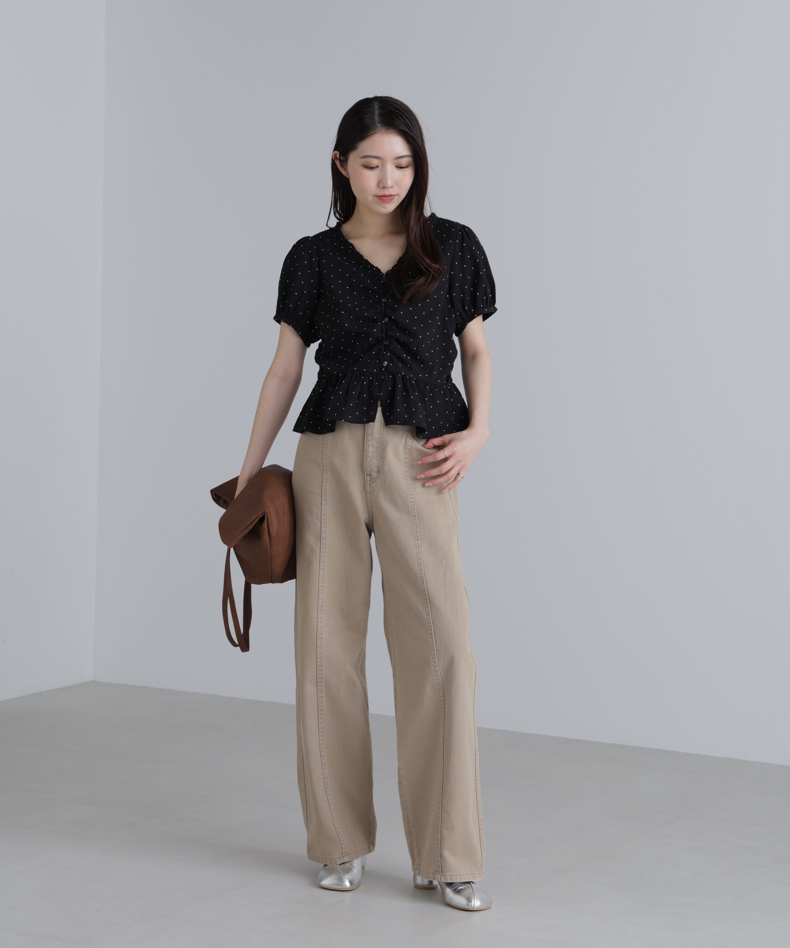  「ペプラムギャザーブラウス」|シャツ・ブラウス|