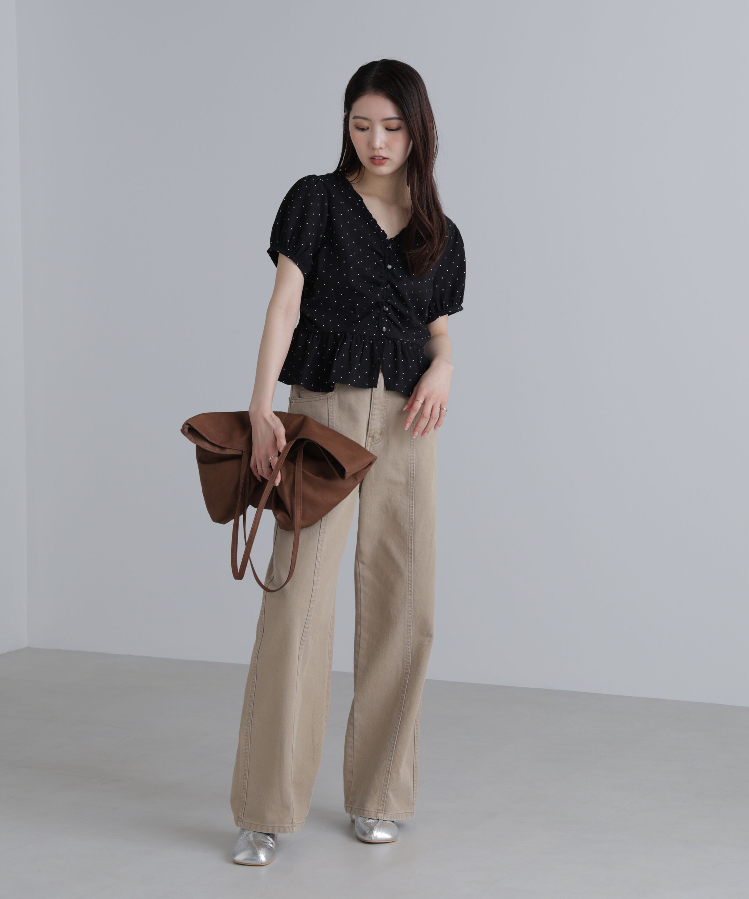  「ペプラムギャザーブラウス」|シャツ・ブラウス|