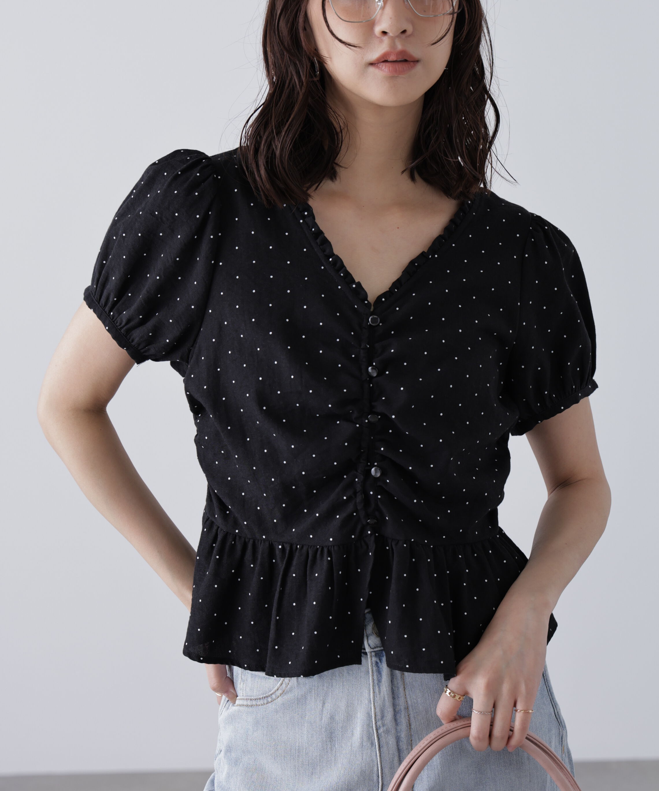  「ペプラムギャザーブラウス」|シャツ・ブラウス|