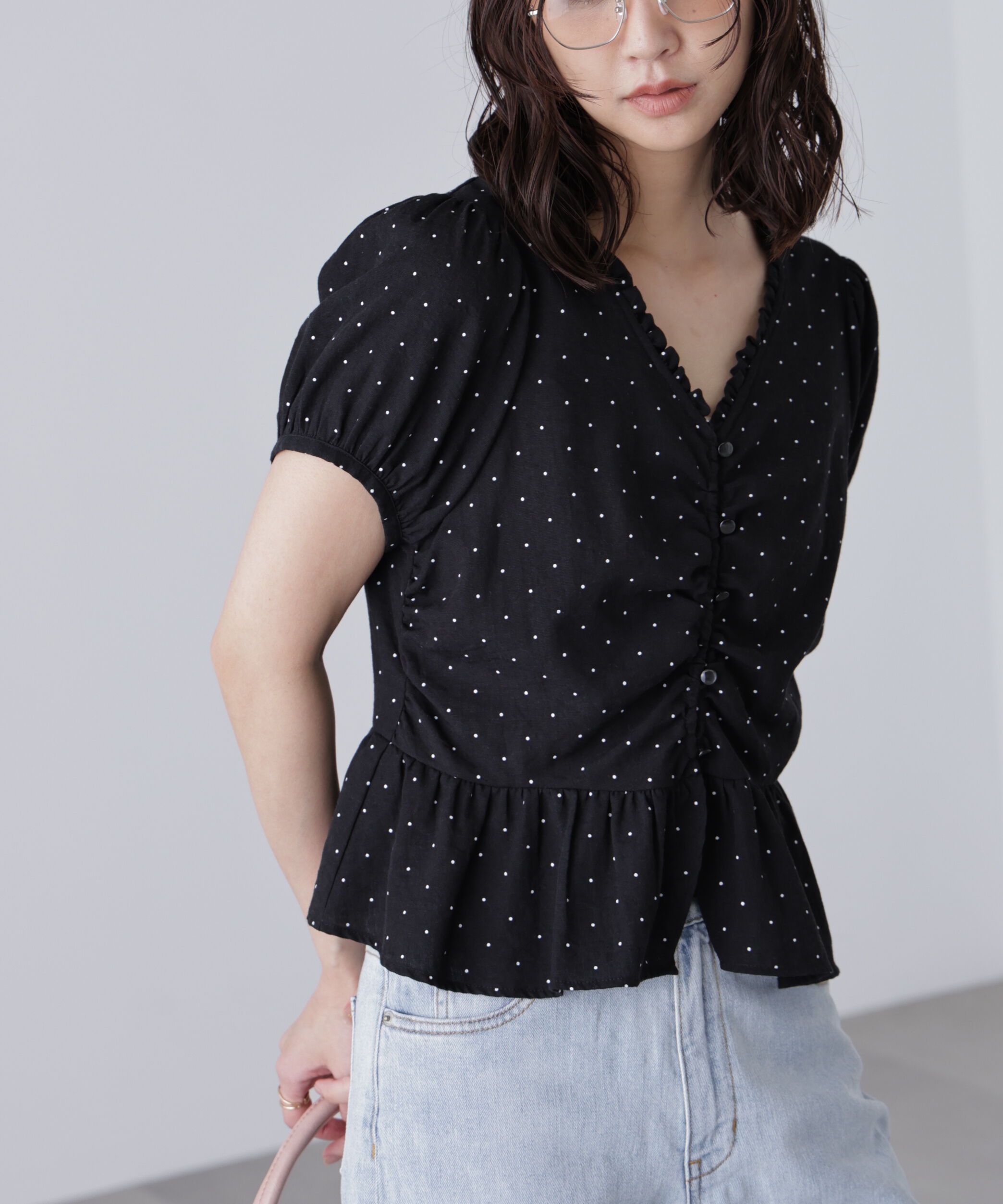  「ペプラムギャザーブラウス」|シャツ・ブラウス|
