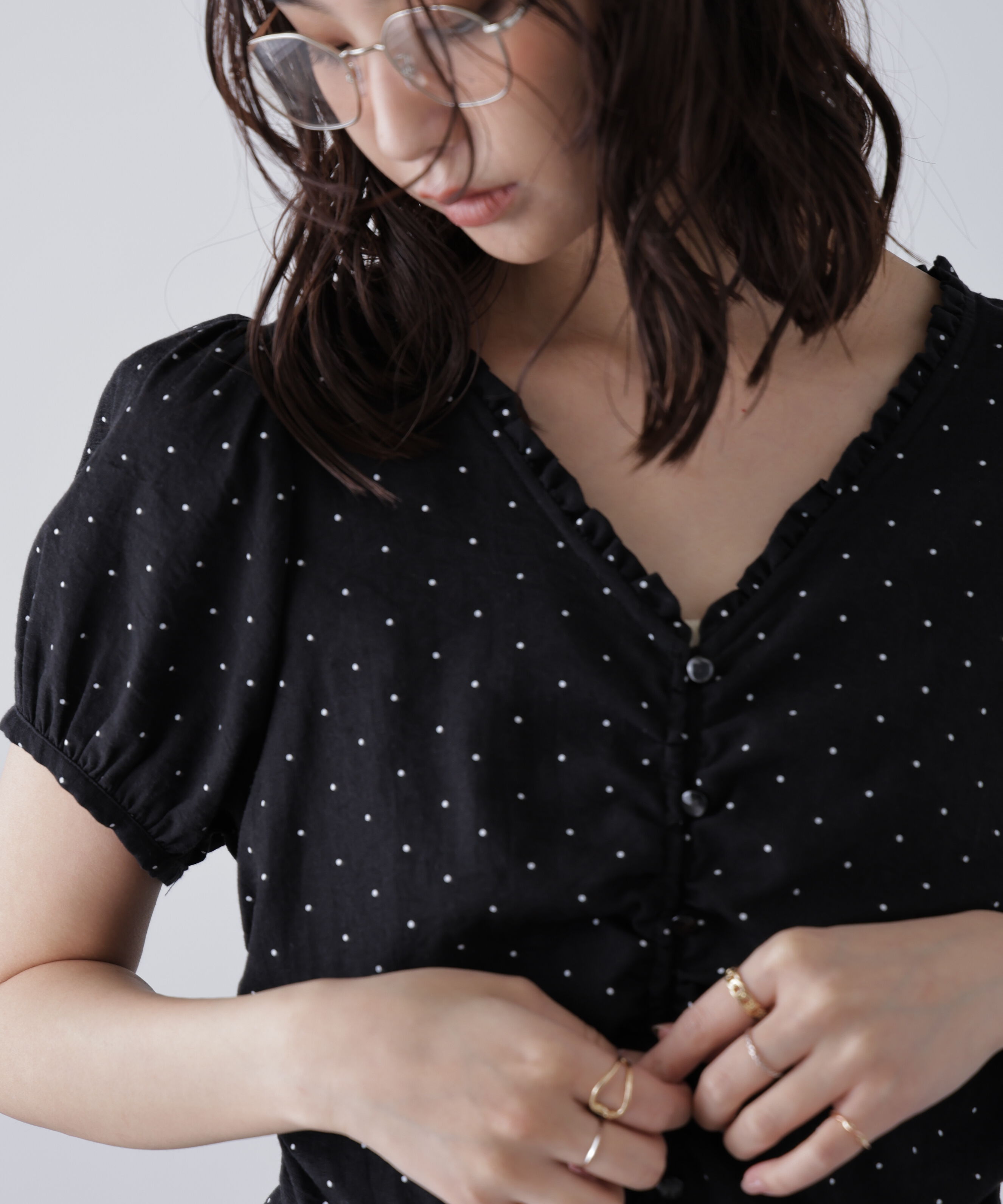  「ペプラムギャザーブラウス」|シャツ・ブラウス|