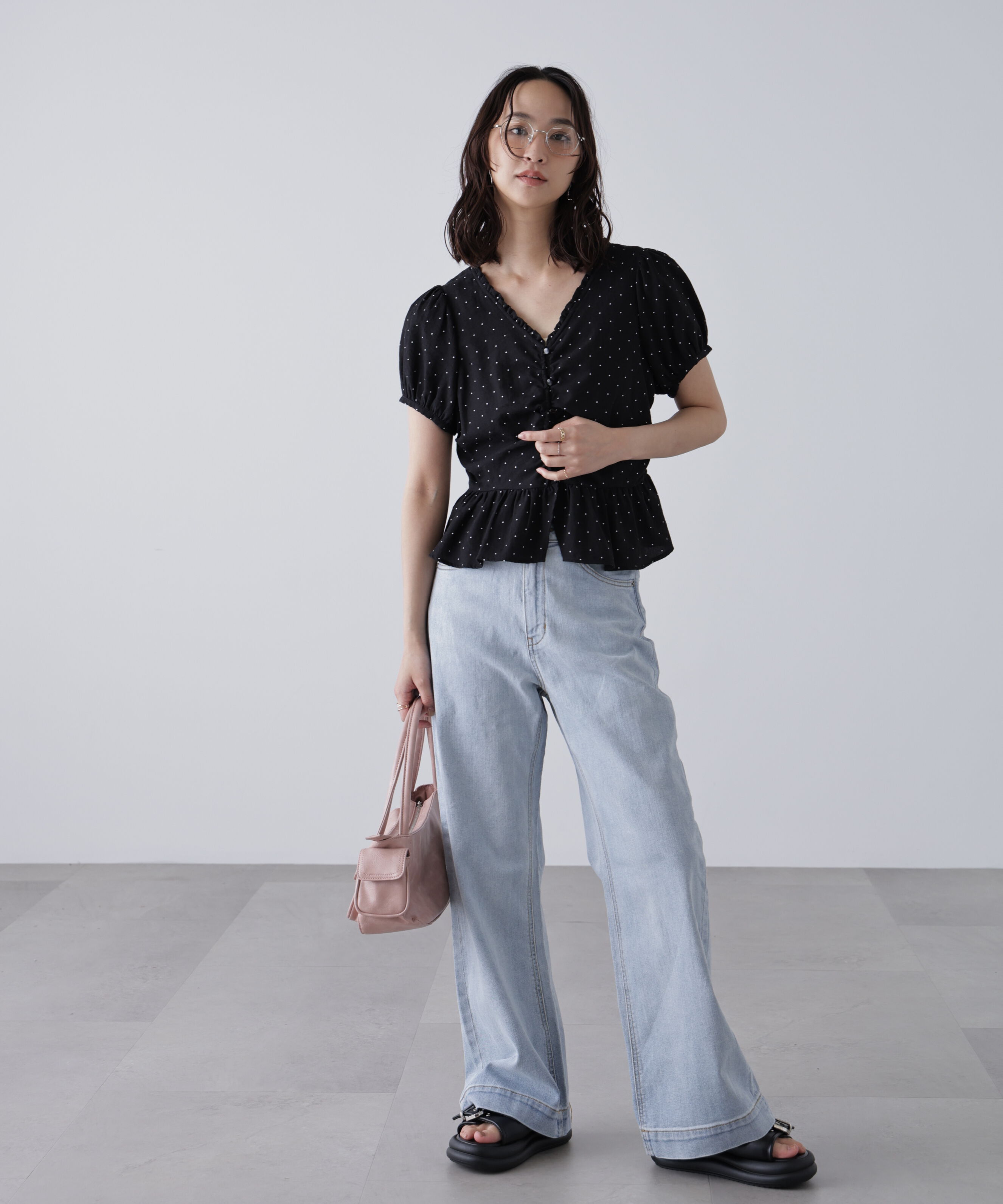  「ペプラムギャザーブラウス」|シャツ・ブラウス|