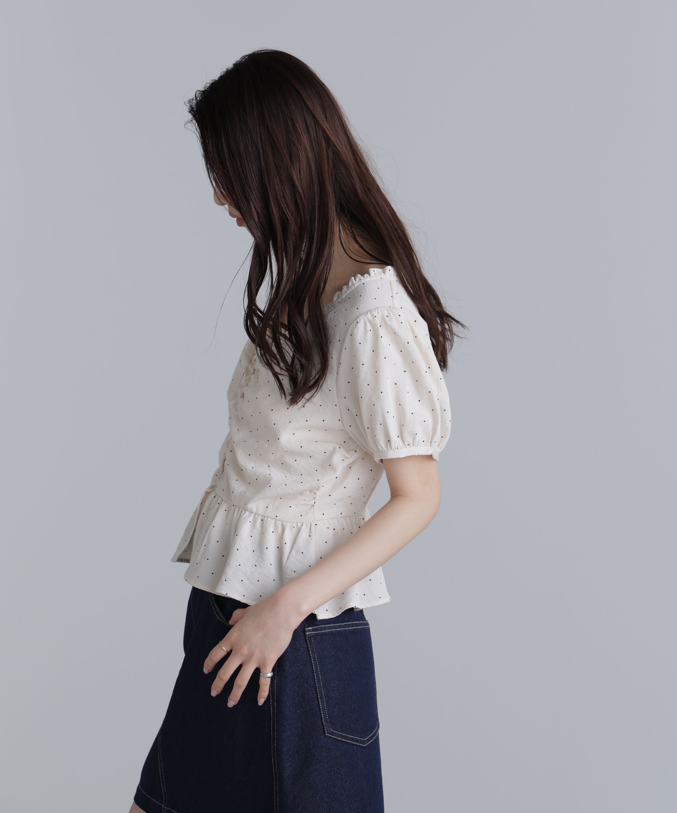  「ペプラムギャザーブラウス」|シャツ・ブラウス|