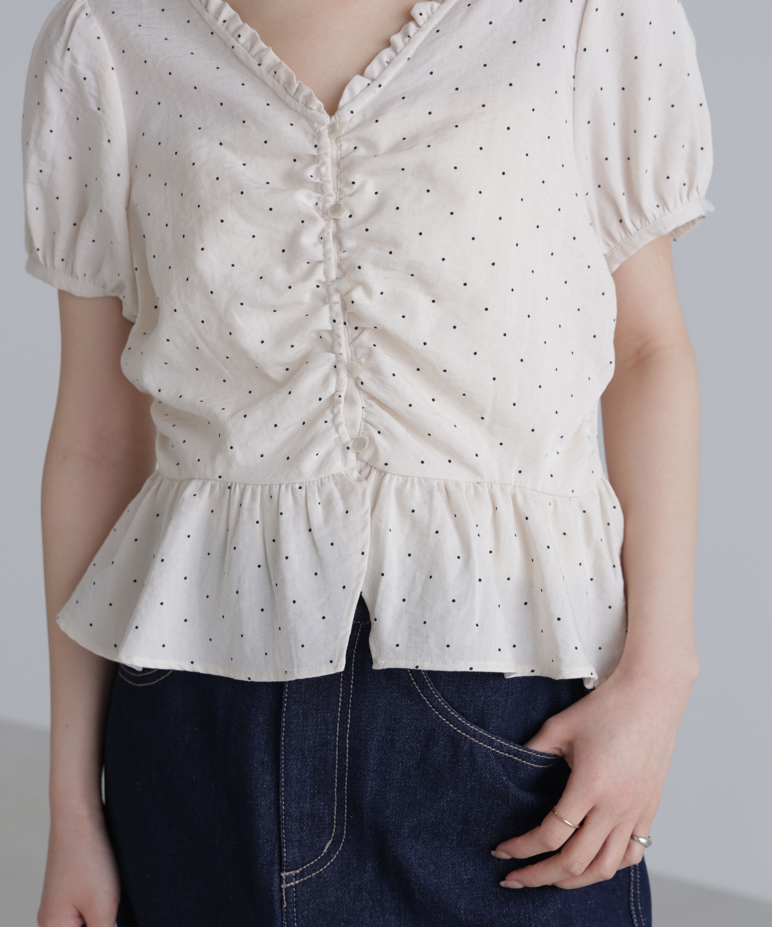  「ペプラムギャザーブラウス」|シャツ・ブラウス|