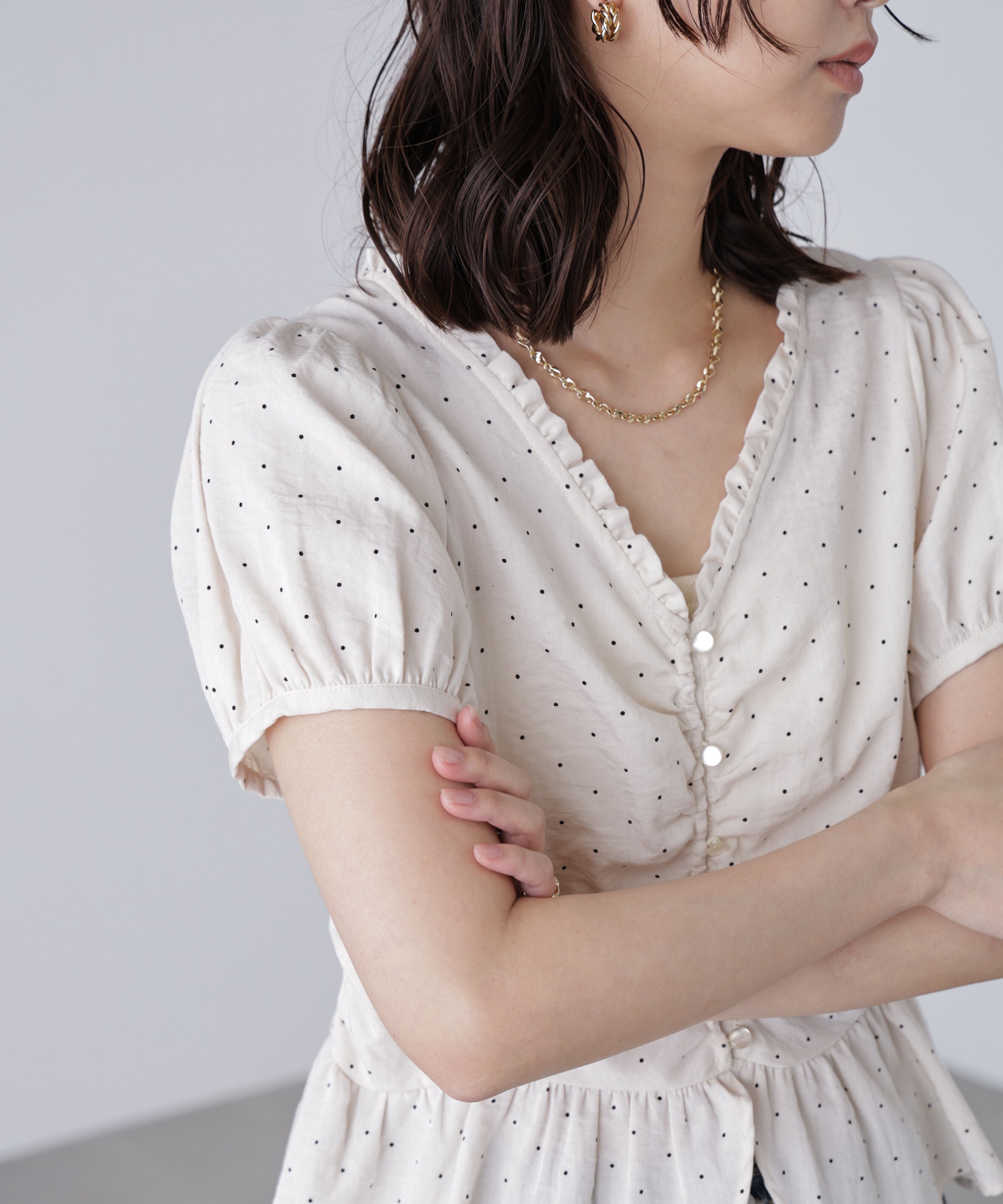  「ペプラムギャザーブラウス」|シャツ・ブラウス|