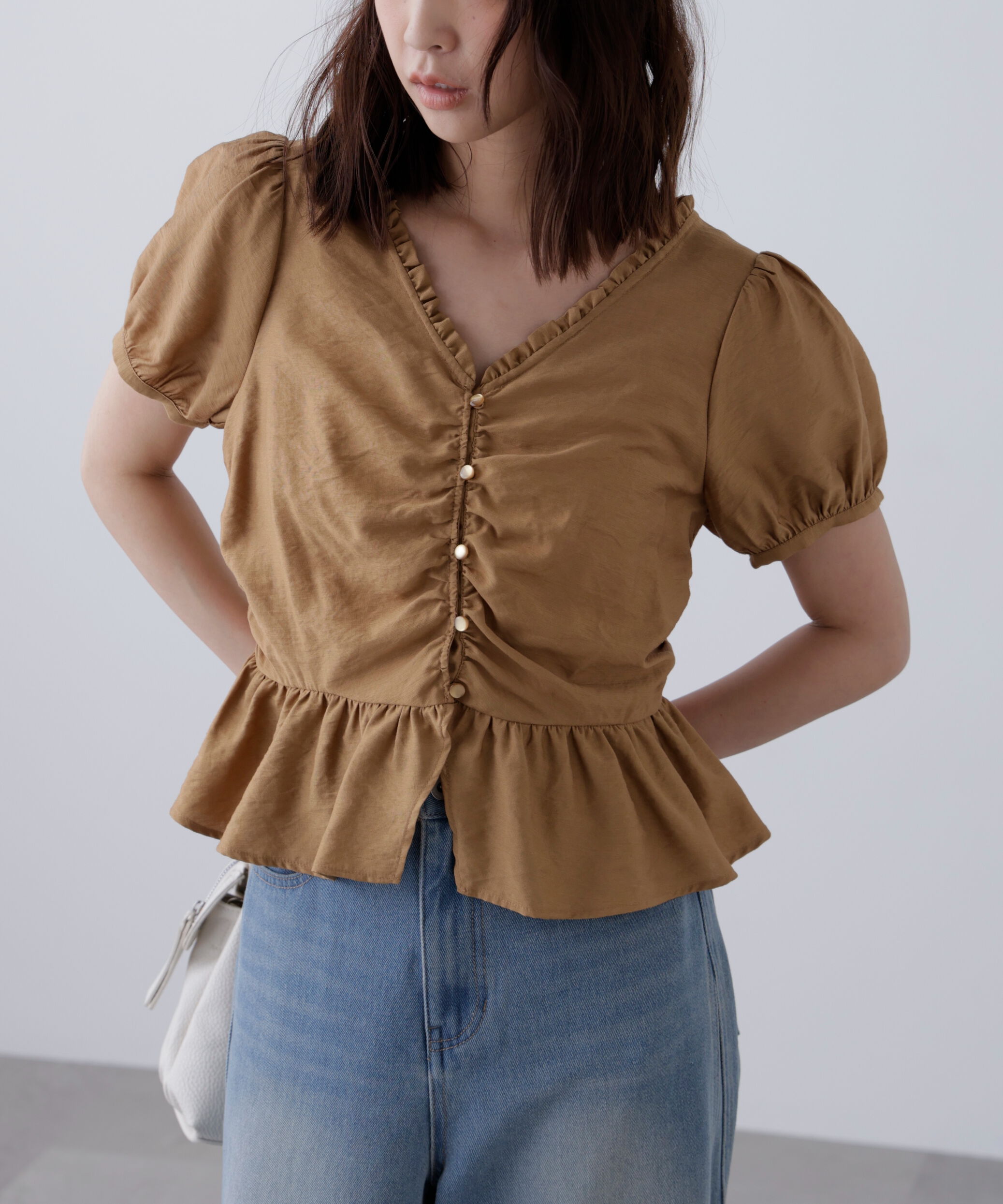 「ペプラムギャザーブラウス」|シャツ・ブラウス|