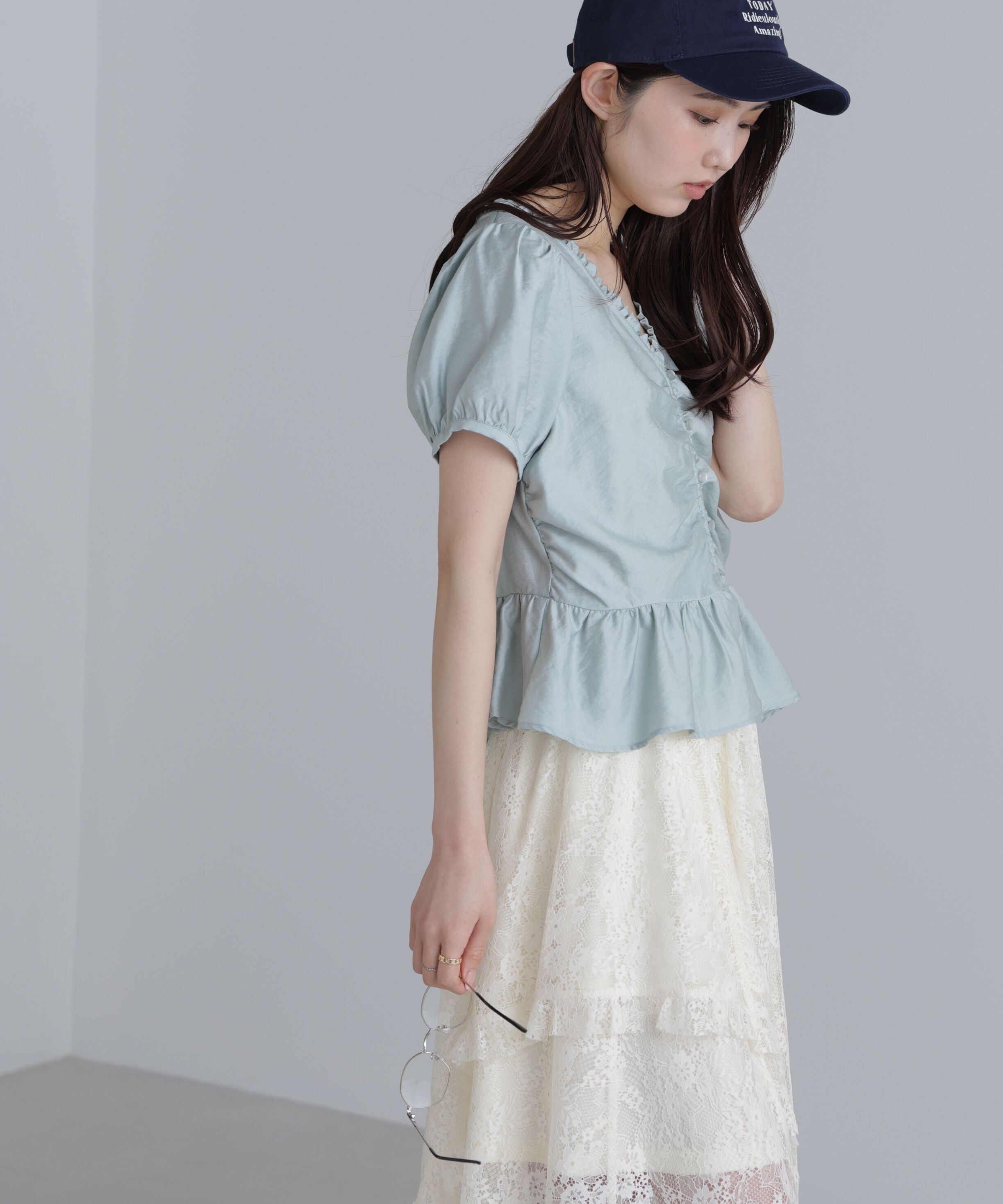  「ペプラムギャザーブラウス」|シャツ・ブラウス|
