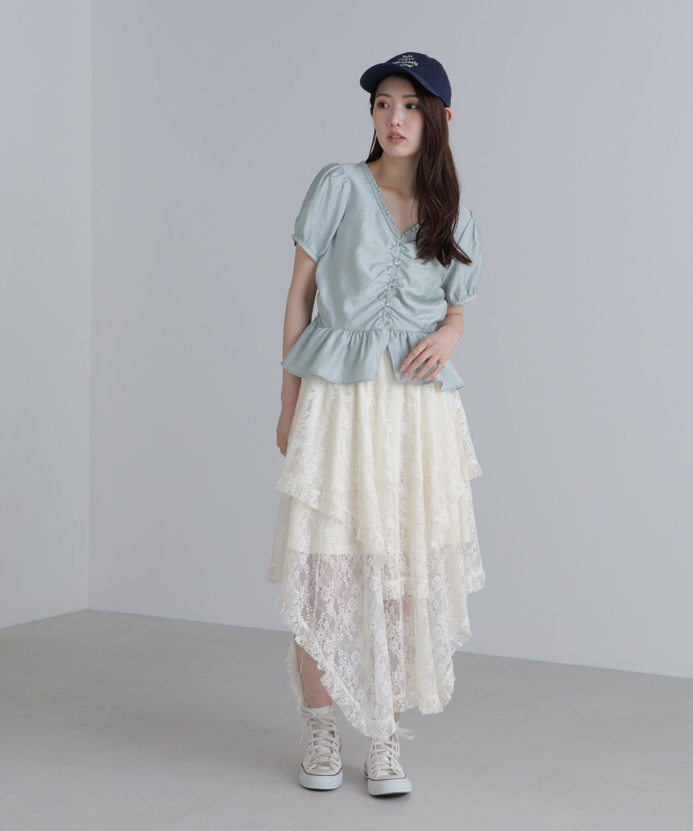  「ペプラムギャザーブラウス」|シャツ・ブラウス|