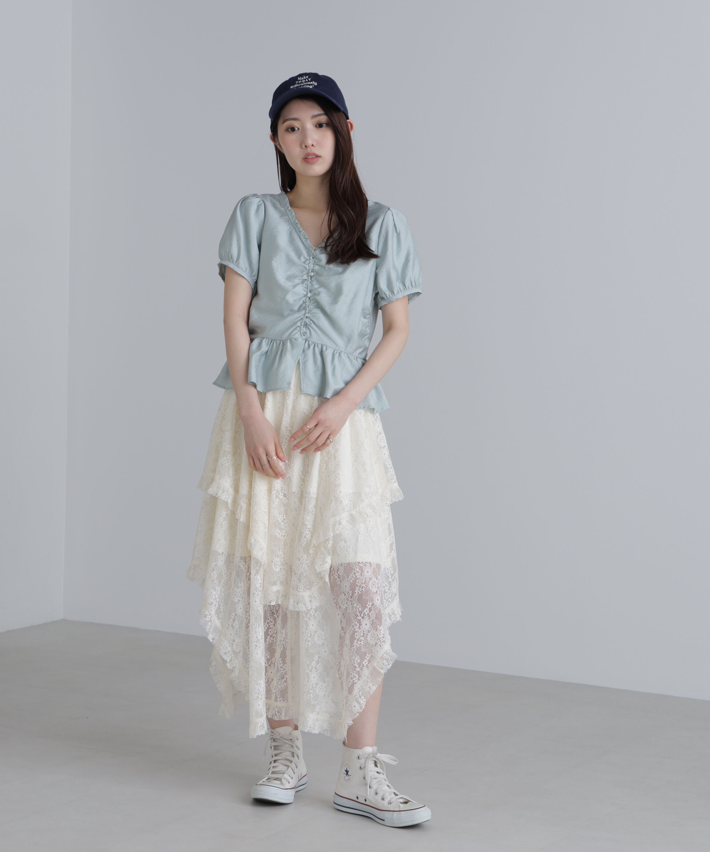  「ペプラムギャザーブラウス」|シャツ・ブラウス|