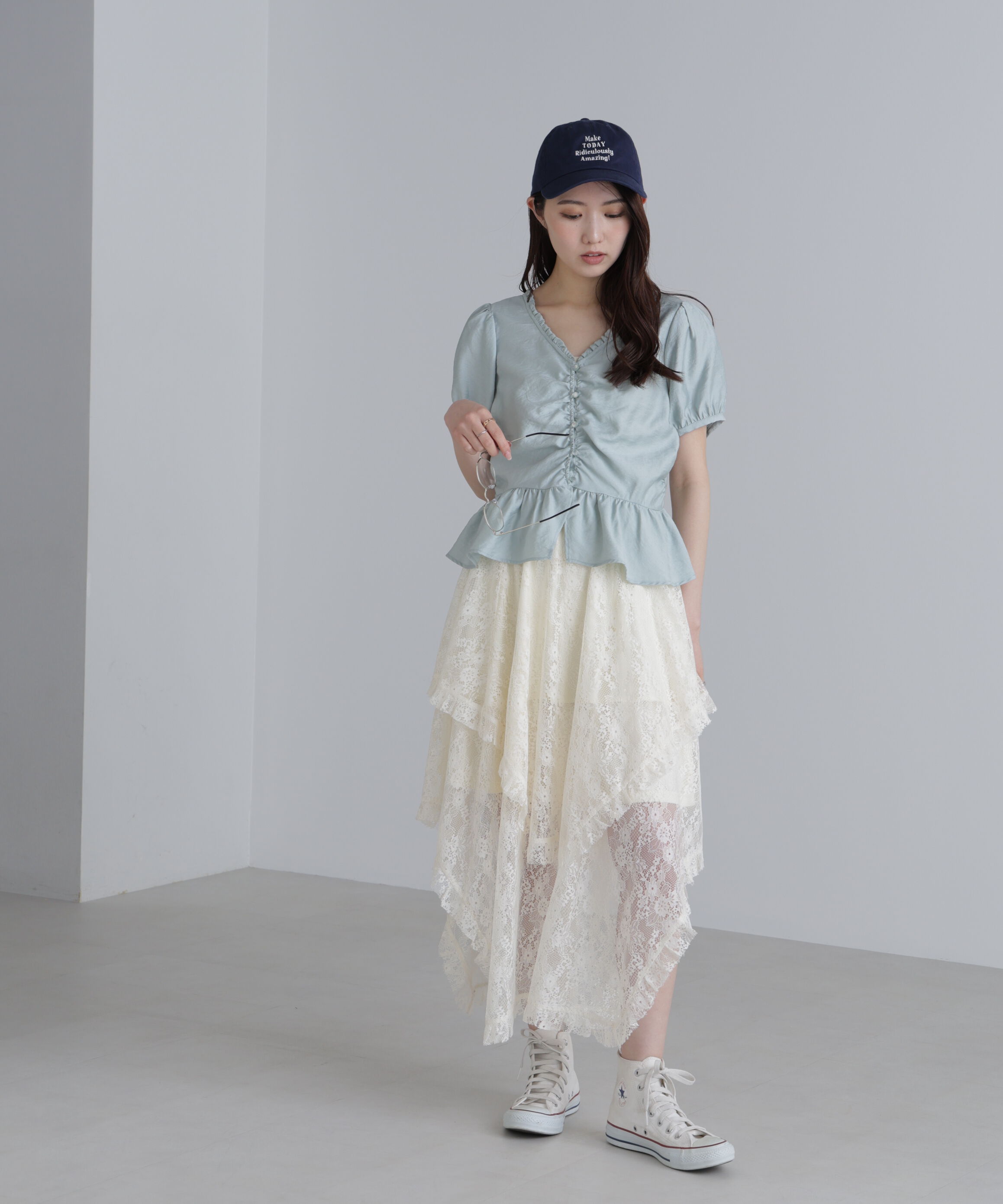  「ペプラムギャザーブラウス」|シャツ・ブラウス|