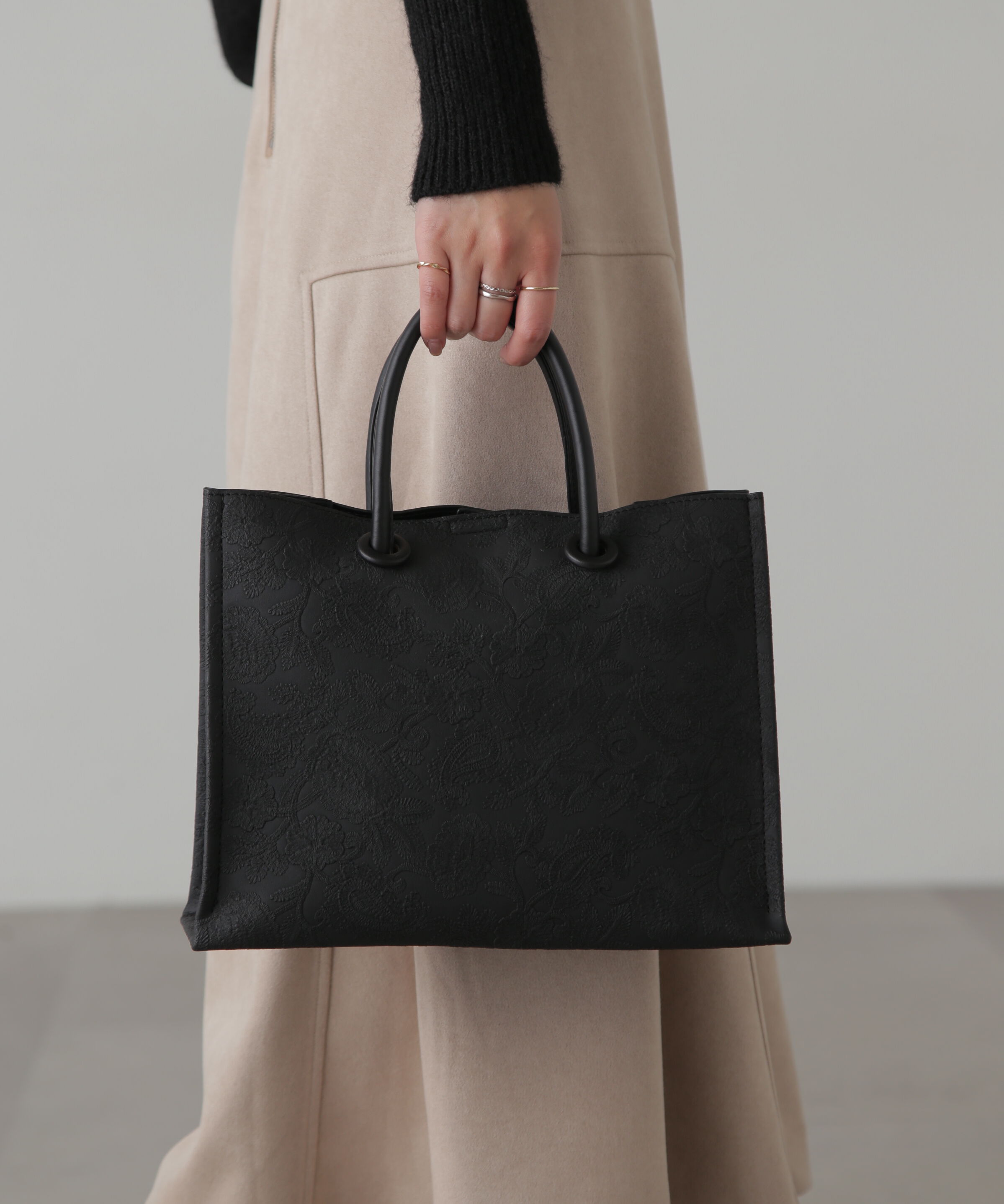  「エンボスペイズリーバッグ」|その他|ブラック