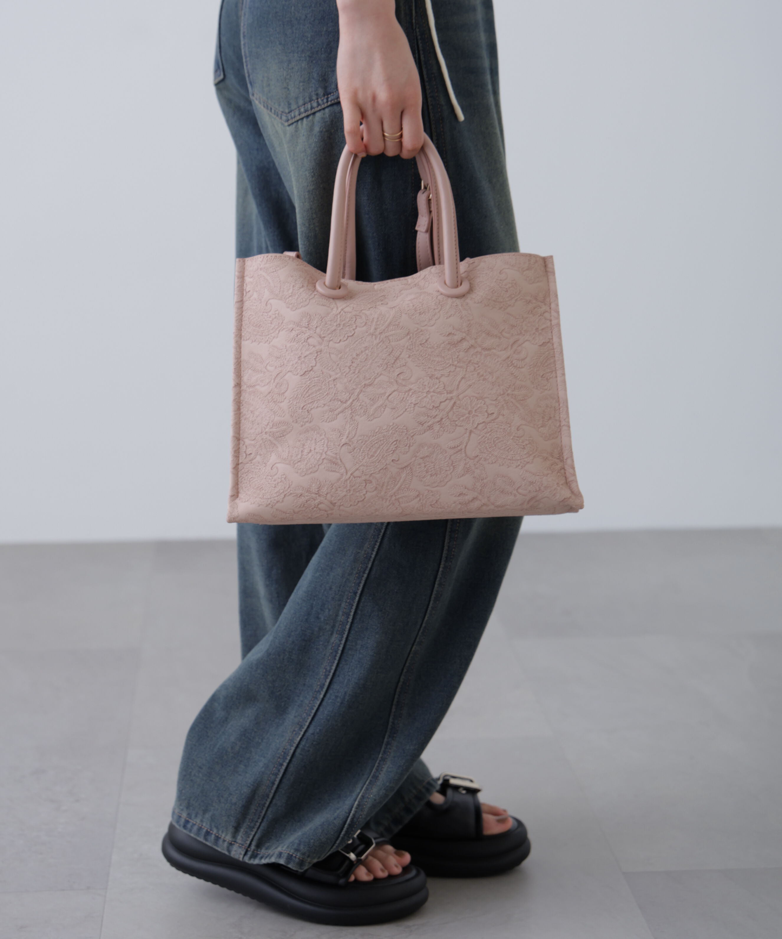  「エンボスペイズリーバッグ」|その他|ピンク